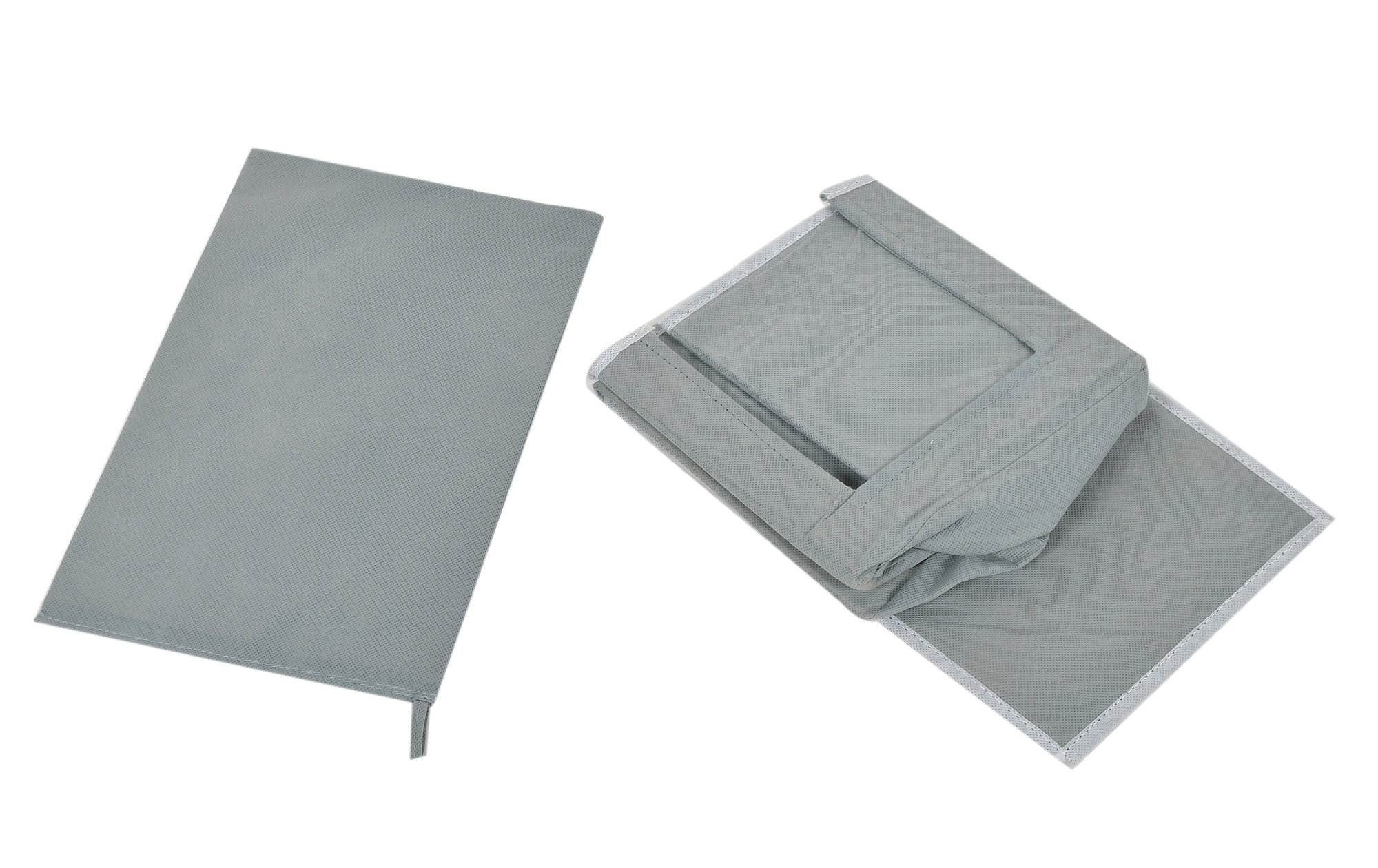 Kuber Industries Non-Woven Foldable Cloth Saree Stacker Cloth Wardrobe Organizer For Shirts, Sarees, Lehangas With Carrying Handle & Lid (Grey)-HS43KUBMART26881