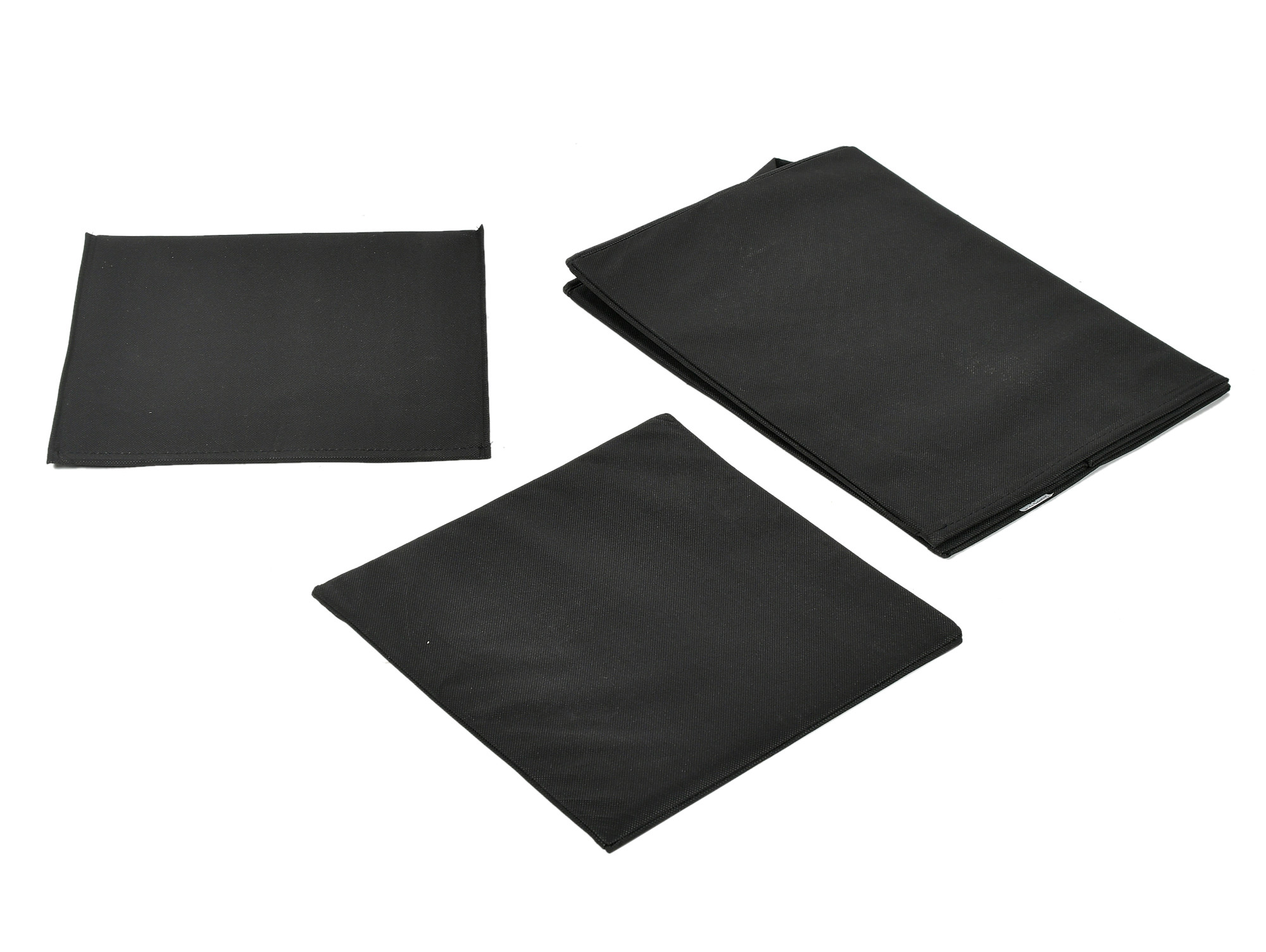 Kuber Industries Non-Woven Foldable Large Laundry basket/Hamper With Lid & Handles (Black)-44KM0189