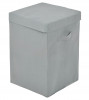 Kuber Industries Non-Woven Foldable Large Laundry basket/Hamper With Lid &amp; Handles (Grey)-44KM0185
