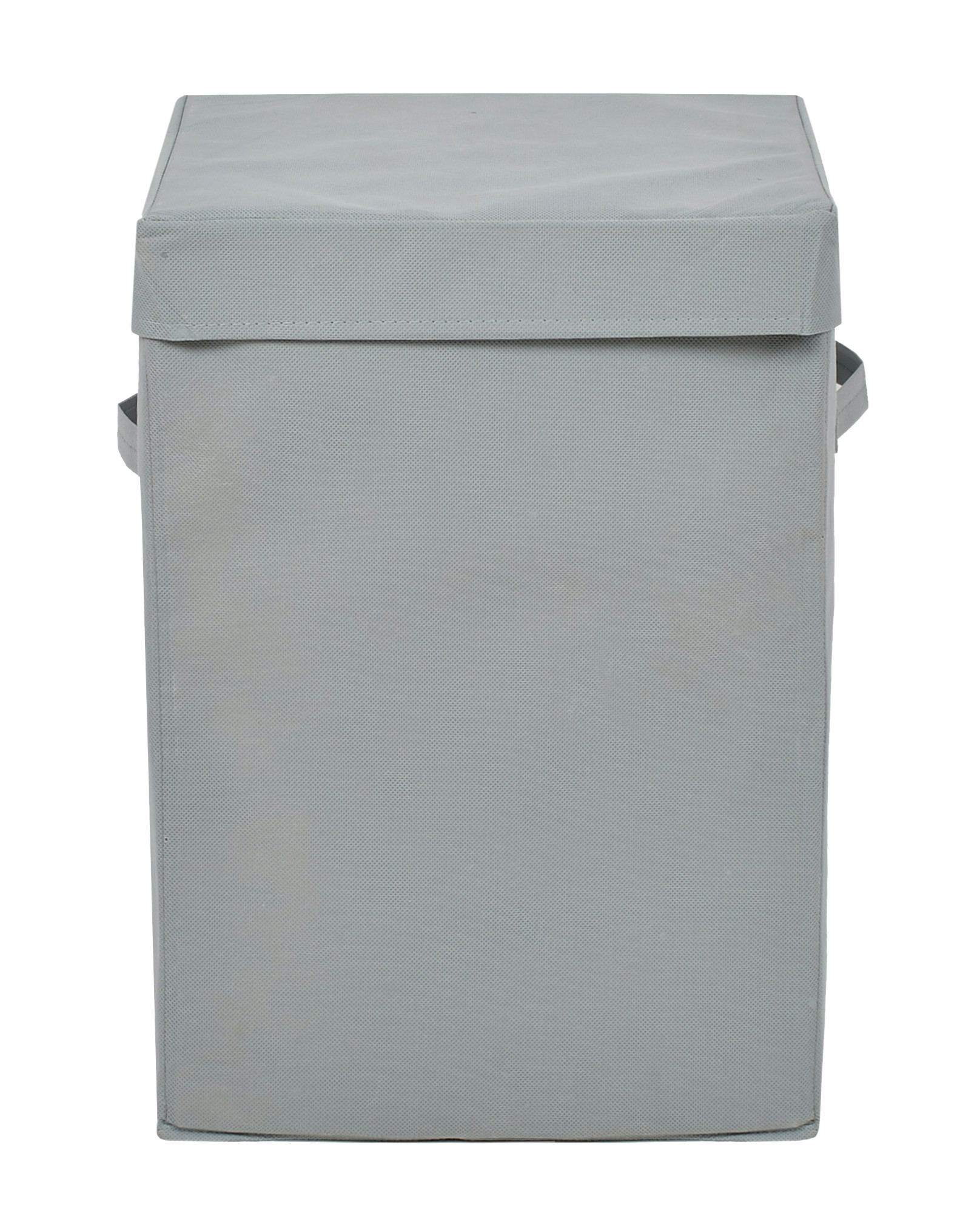 Kuber Industries Non-Woven Foldable Large Laundry basket/Hamper With Lid & Handles (Grey)-44KM0185