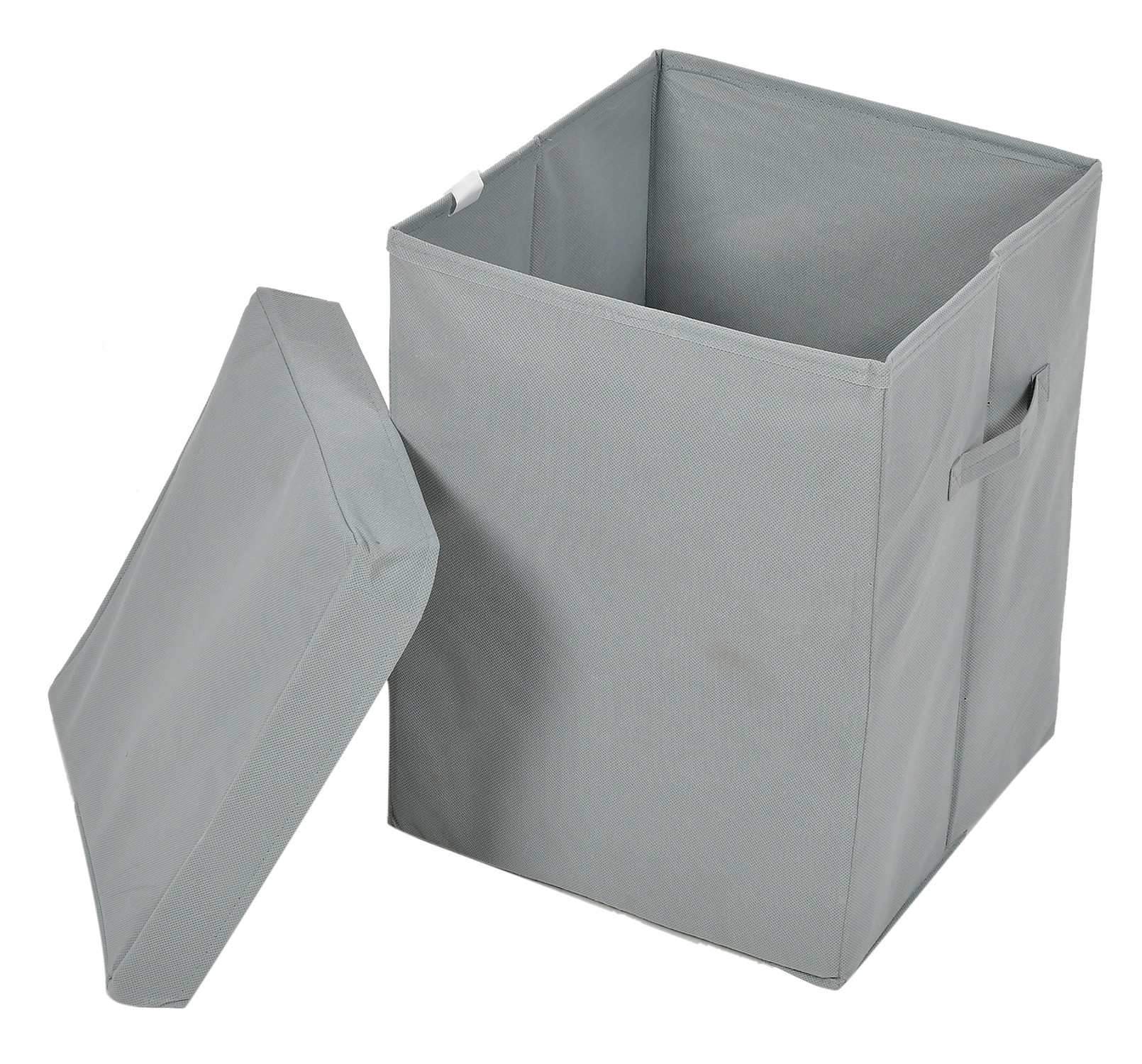 Kuber Industries Non-Woven Foldable Large Laundry basket/Hamper With Lid & Handles (Grey)-44KM0185