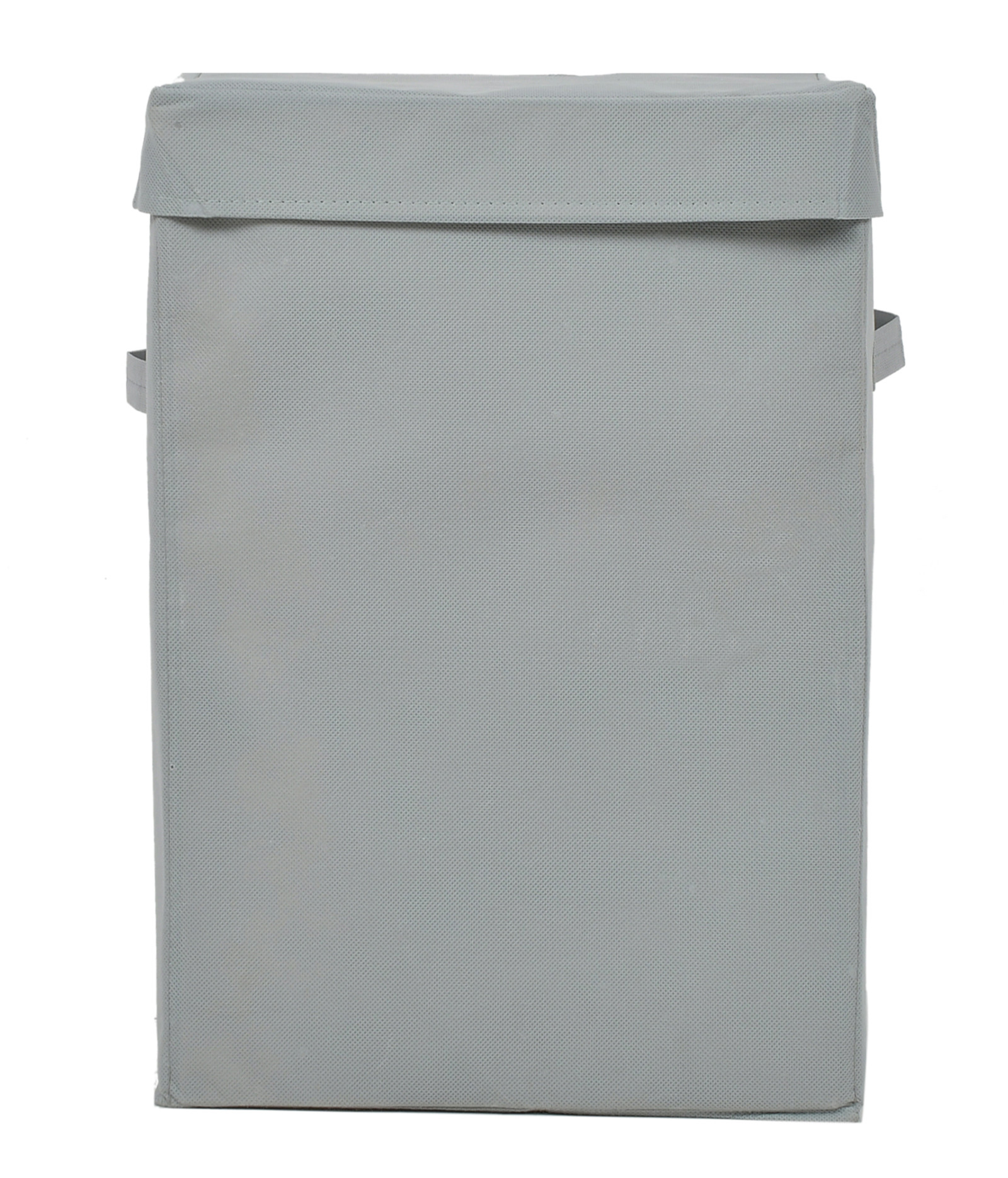 Kuber Industries Non-Woven Foldable Large Laundry basket/Hamper With Lid & Handles (Grey)-44KM0185