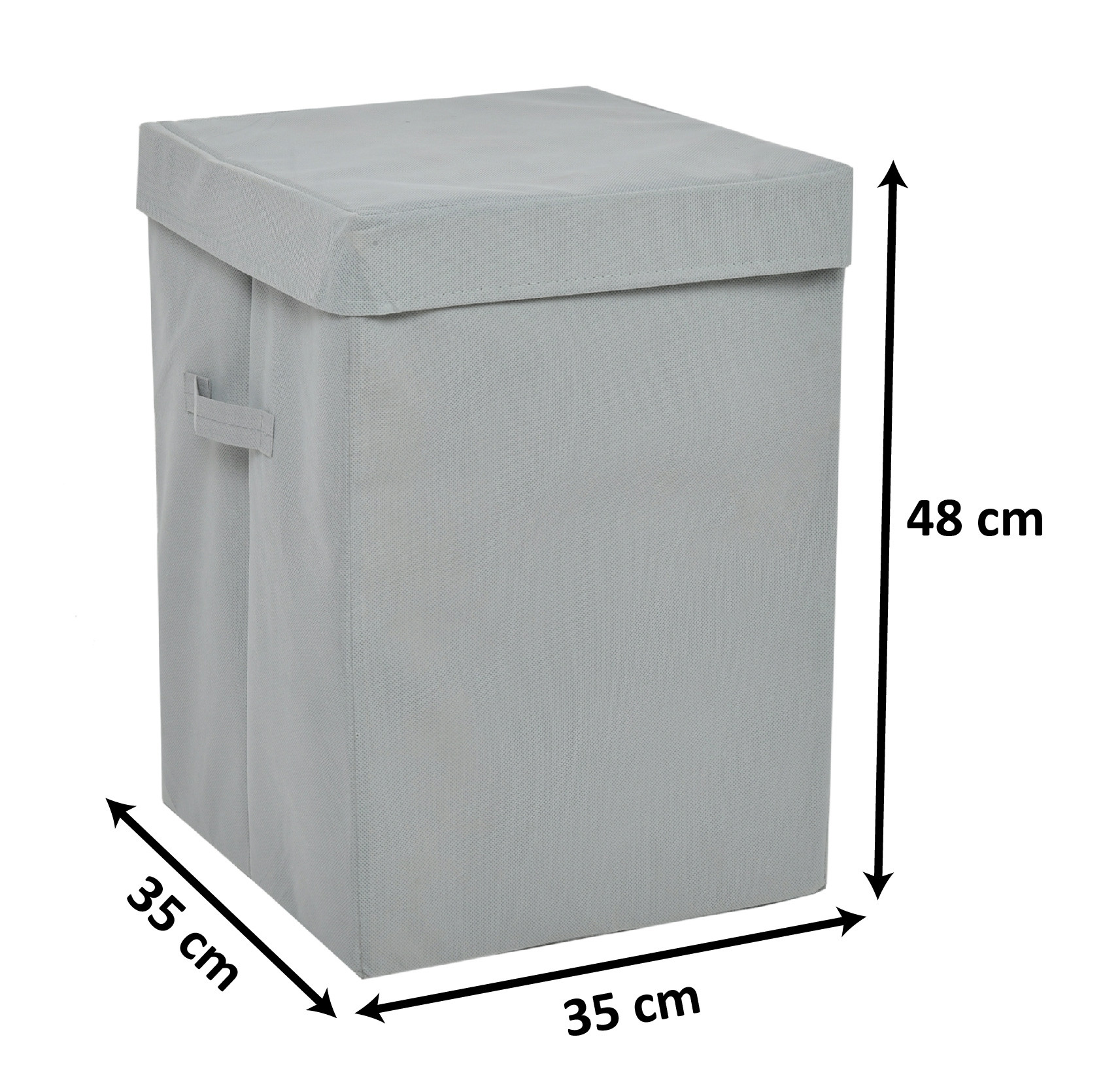 Kuber Industries Non-Woven Foldable Large Laundry basket/Hamper With Lid & Handles (Grey)-44KM0185