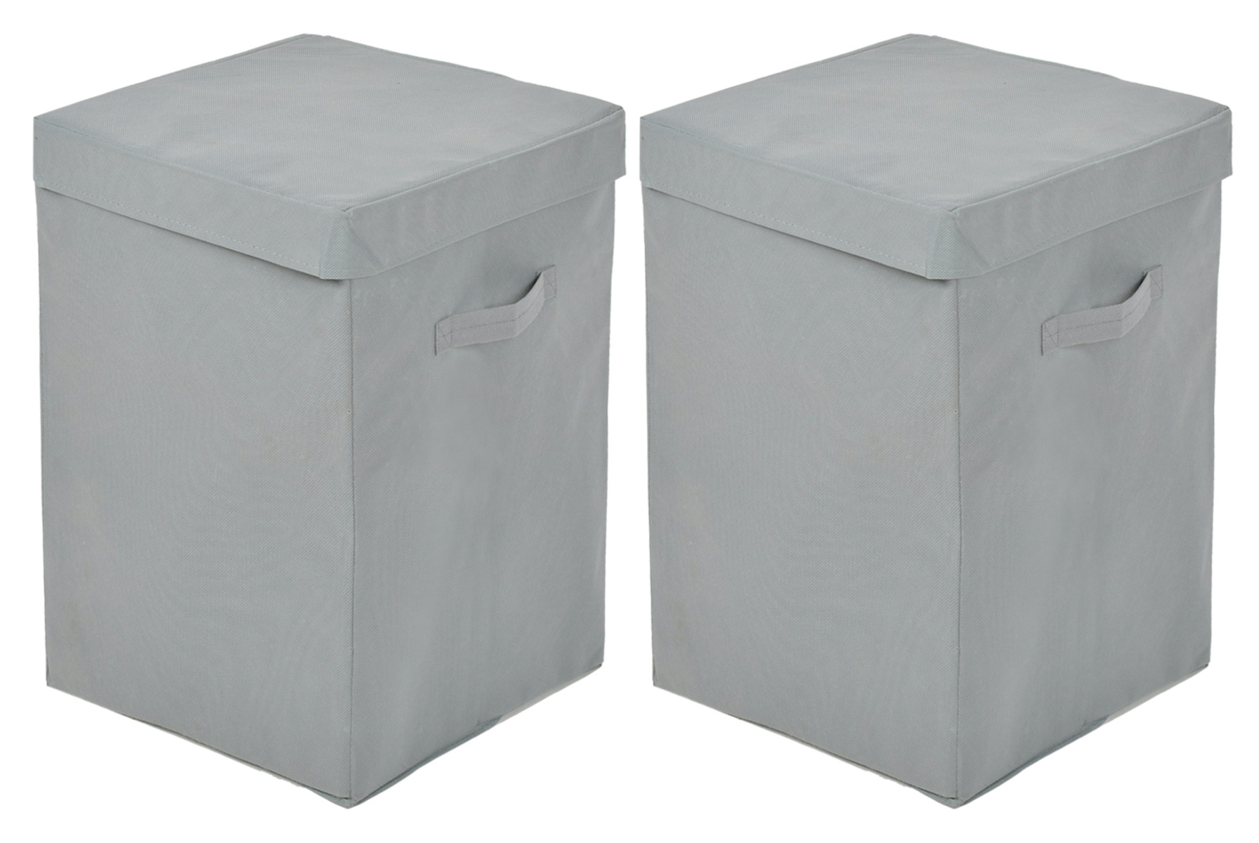 Kuber Industries Non-Woven Foldable Large Laundry basket/Hamper With Lid & Handles (Grey)-44KM0185