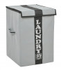 Kuber Industries Non-Woven Foldable Lightweight Laundry Basket, Clothes Hamper, Storage Basket For Laundry Clothes, Toys Organizer With Handles &amp; Lid, 60 Ltr. (Grey &amp; Black)-HS43KUBMART26873