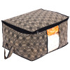 Kuber Industries Non-Woven Honeycomb Design Underbed|Blanket Cover With Transparent Window, Zippered &amp; Handle (Cream)