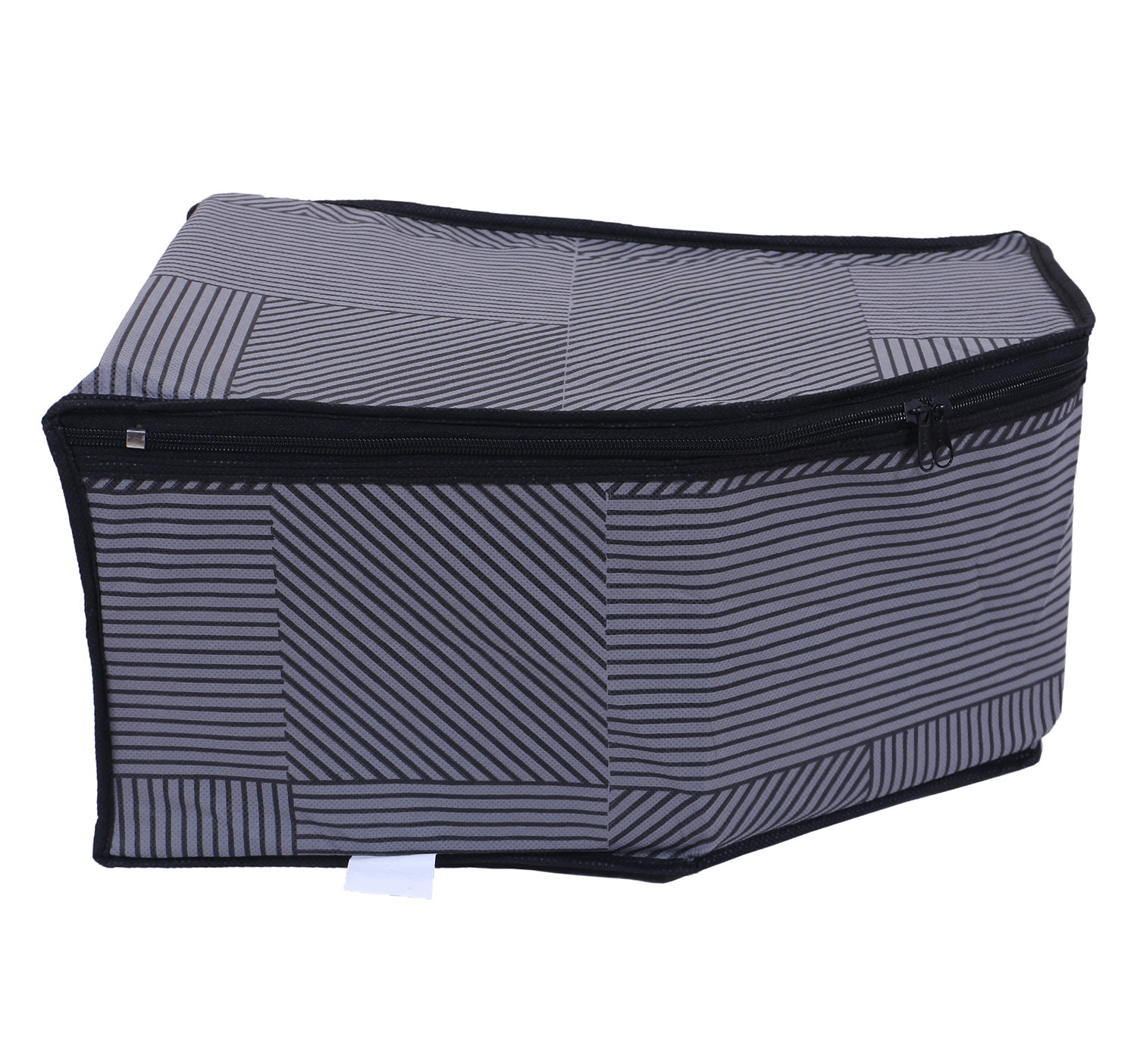 Kuber Industries Non-Woven Lining Print Foldable Blouse Cover|Clothes Organizer For Home & Traveling With Front Window Extra Large(Gray)