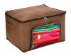 Kuber Industries Non-Woven Living Box, Underbed Storage, Cloth Storage Boxes for Wardrobe With Window (Brown) 54KM4095