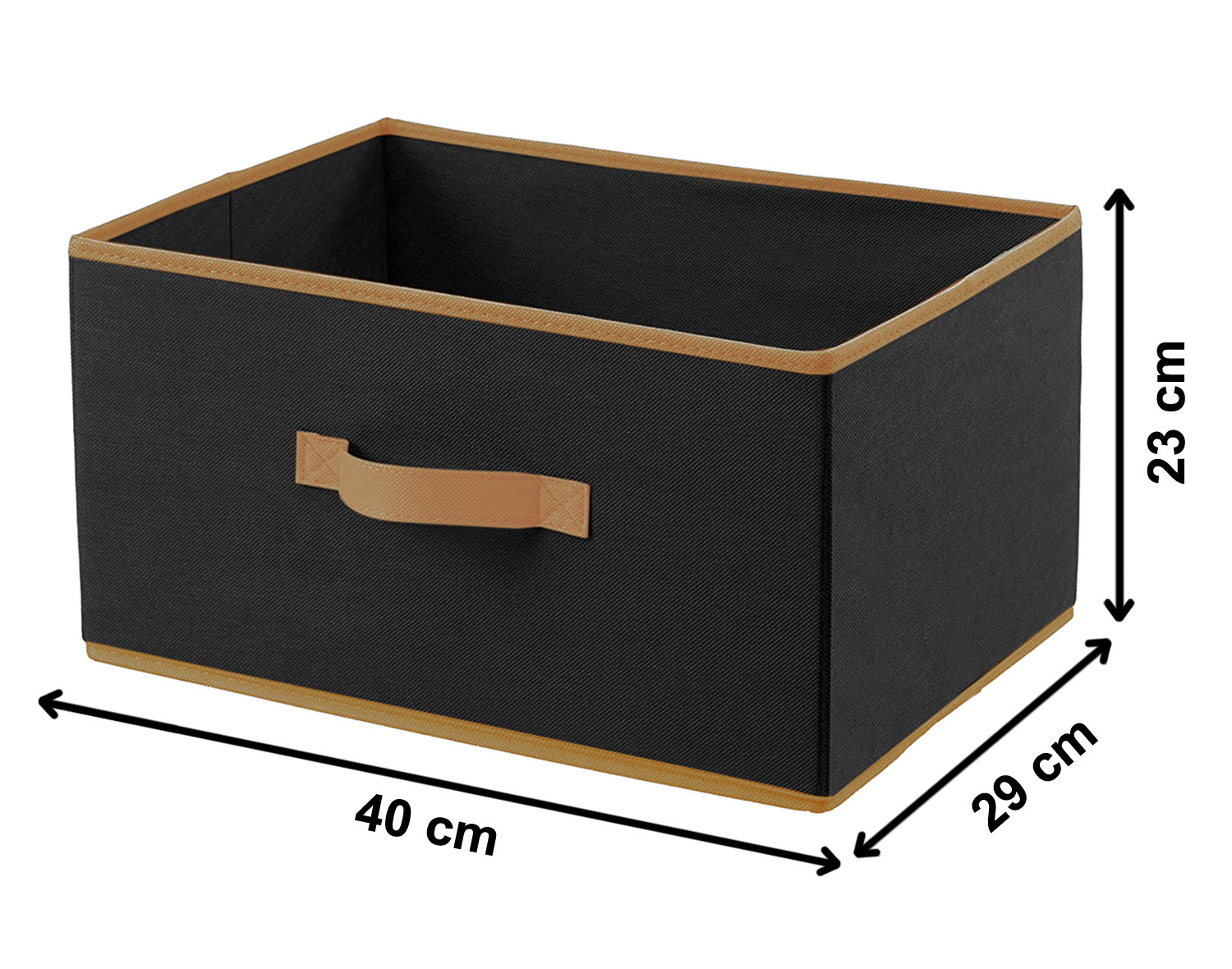 Kuber Industries Non-Woven Rectangular Flodable Cloth Storage Box (Black)