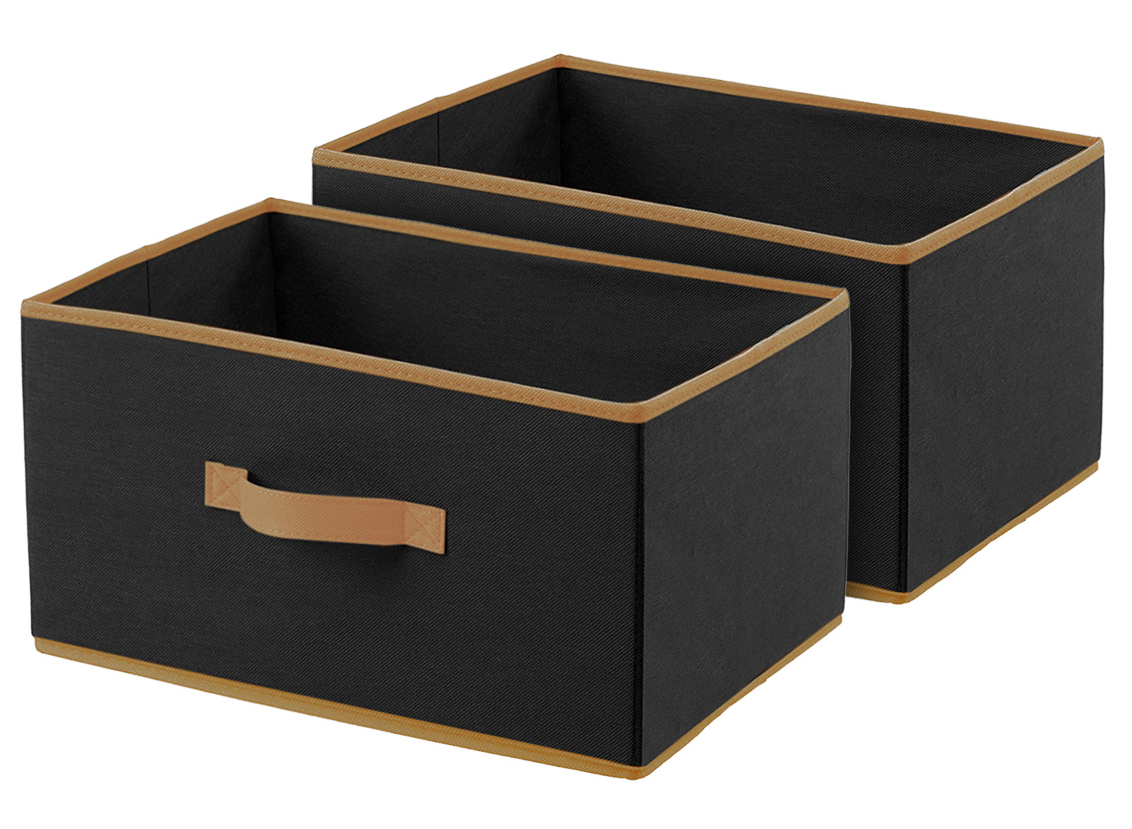 Kuber Industries Non-Woven Rectangular Flodable Cloth Storage Box (Black)