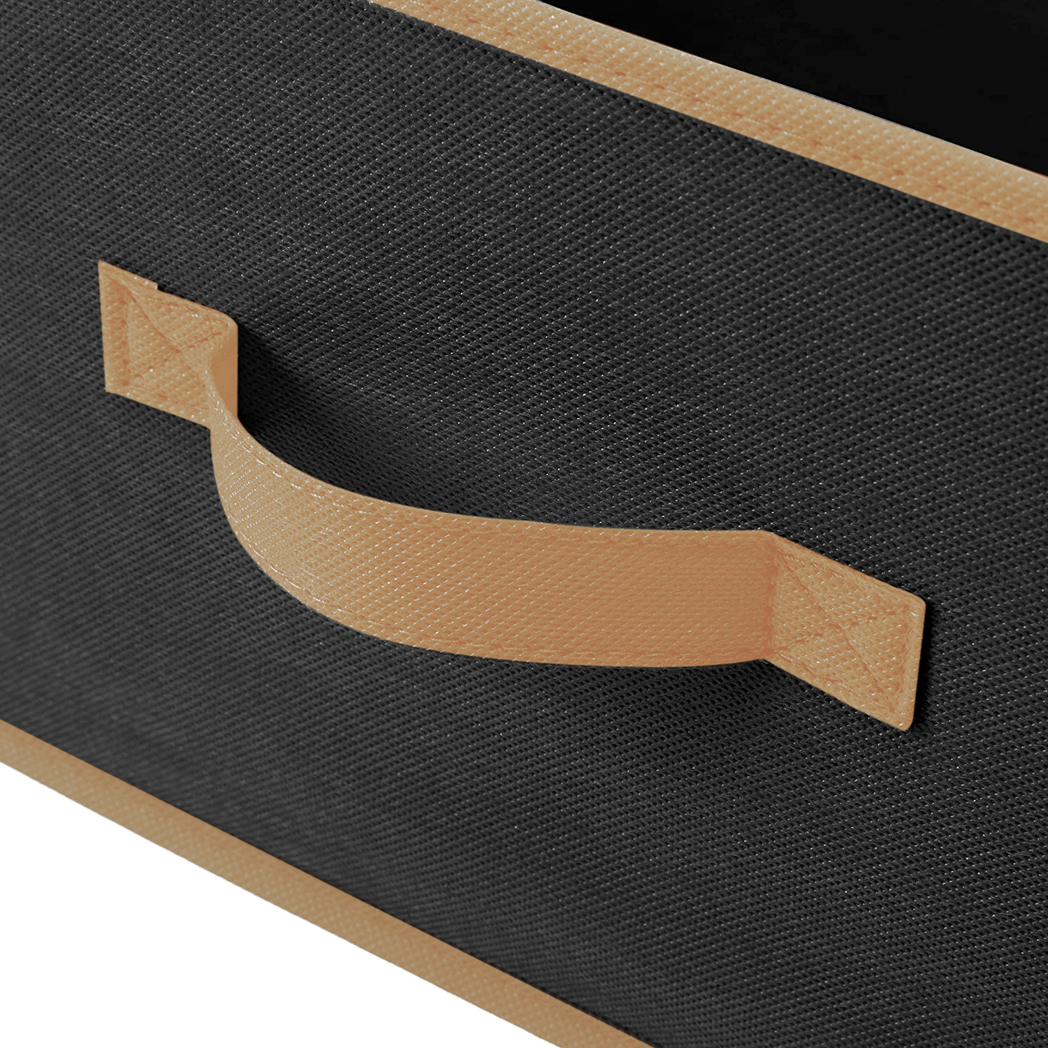 Kuber Industries Non-Woven Rectangular Flodable Cloth Storage Box,(Black & Brown)