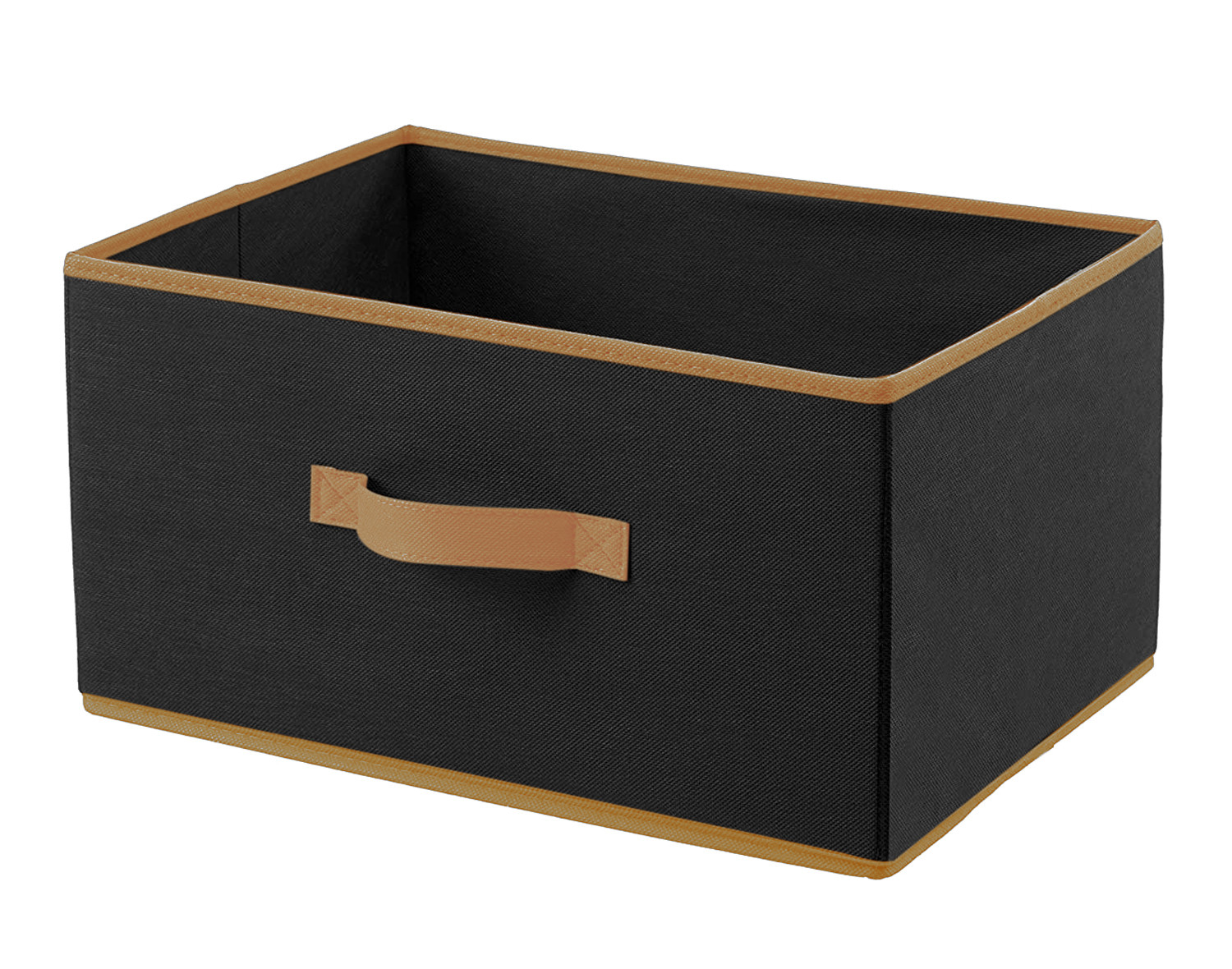 Kuber Industries Non-Woven Rectangular Flodable Cloth Storage Box,(Black & Brown)