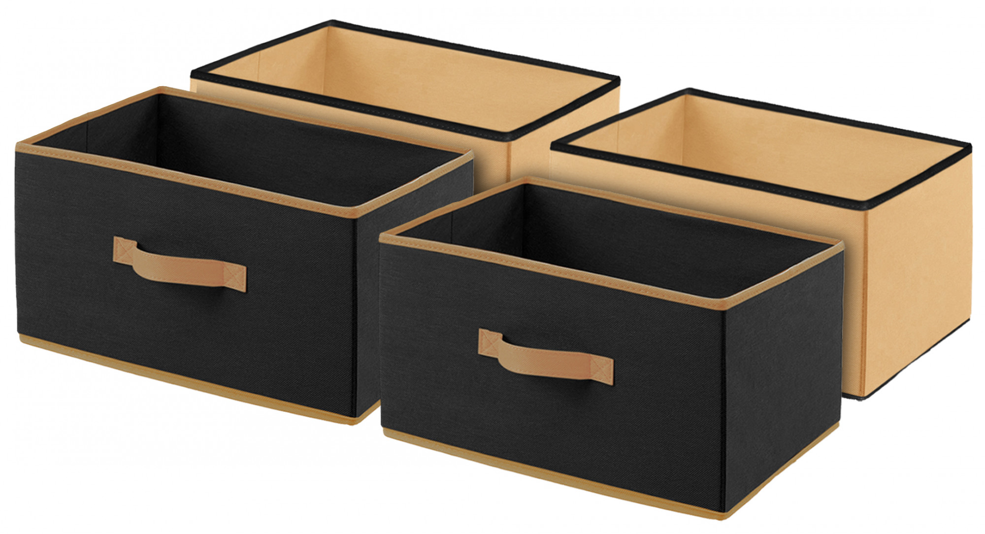 Kuber Industries Non-Woven Rectangular Flodable Cloth Storage Box,(Black & Brown)