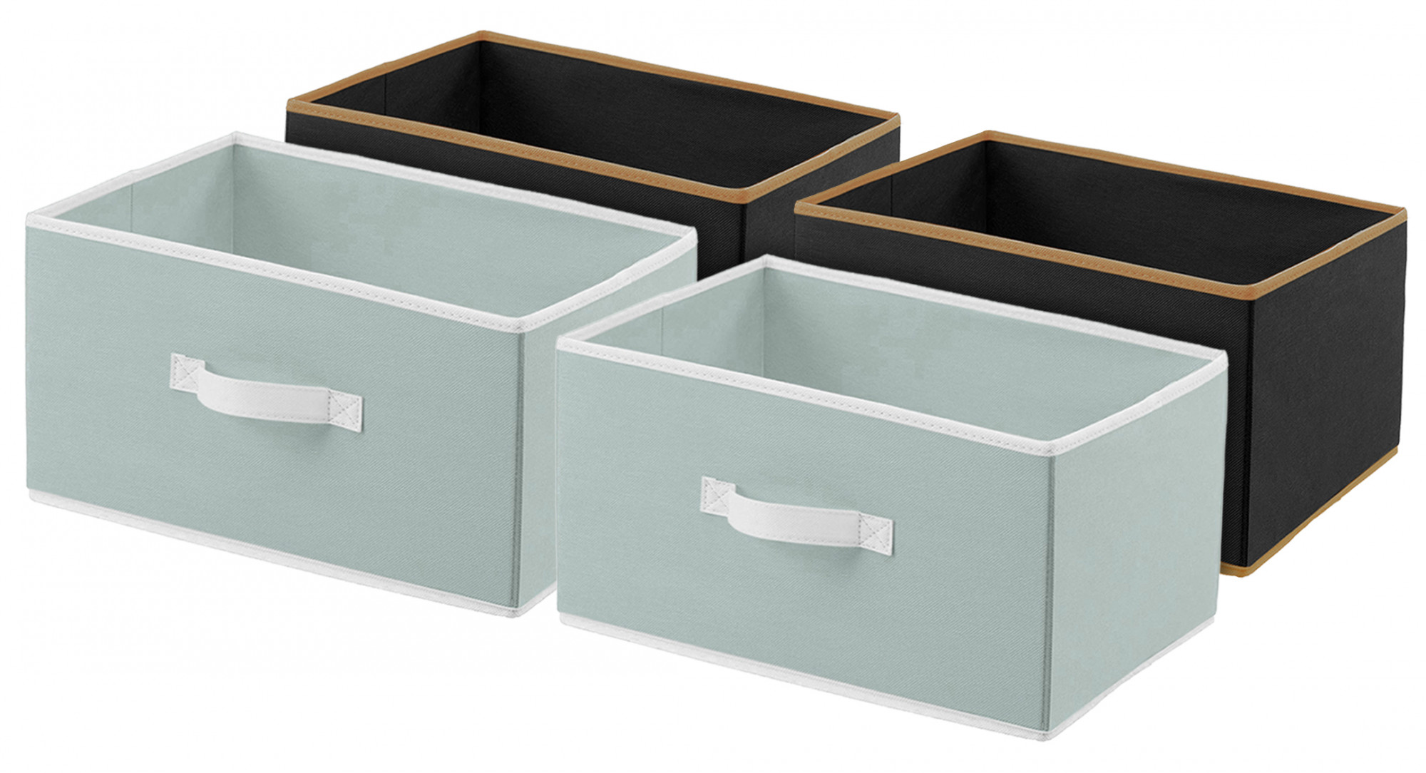 Kuber Industries Non-Woven Rectangular Flodable Cloth Storage Box,(Grey & Black)