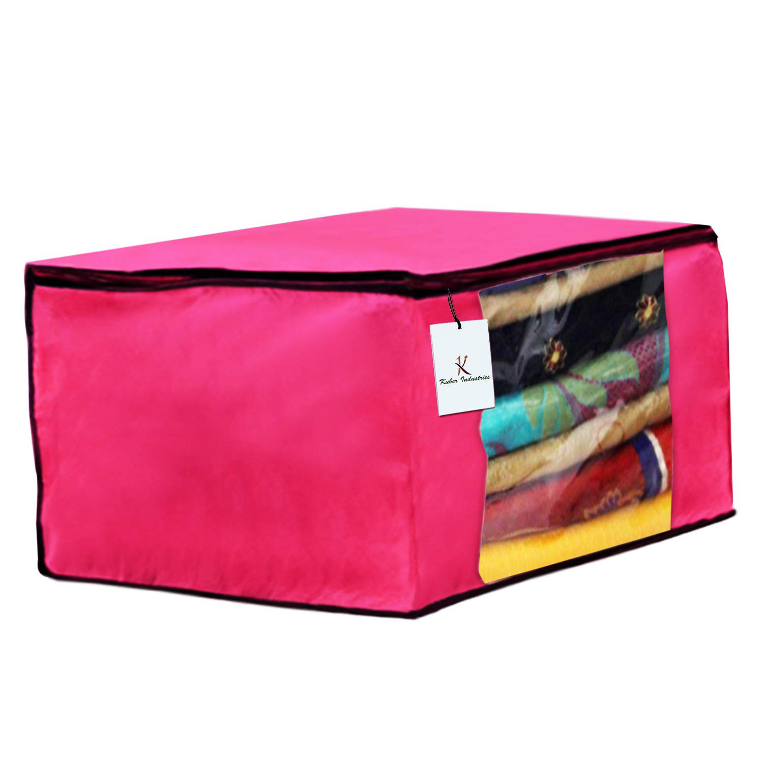 Kuber Industries Non Woven Saree Cover And Underbed Storage Bag, Cloth Organizer For Storage, Blanket Cover Combo Set (Pink) -CTKTC38475