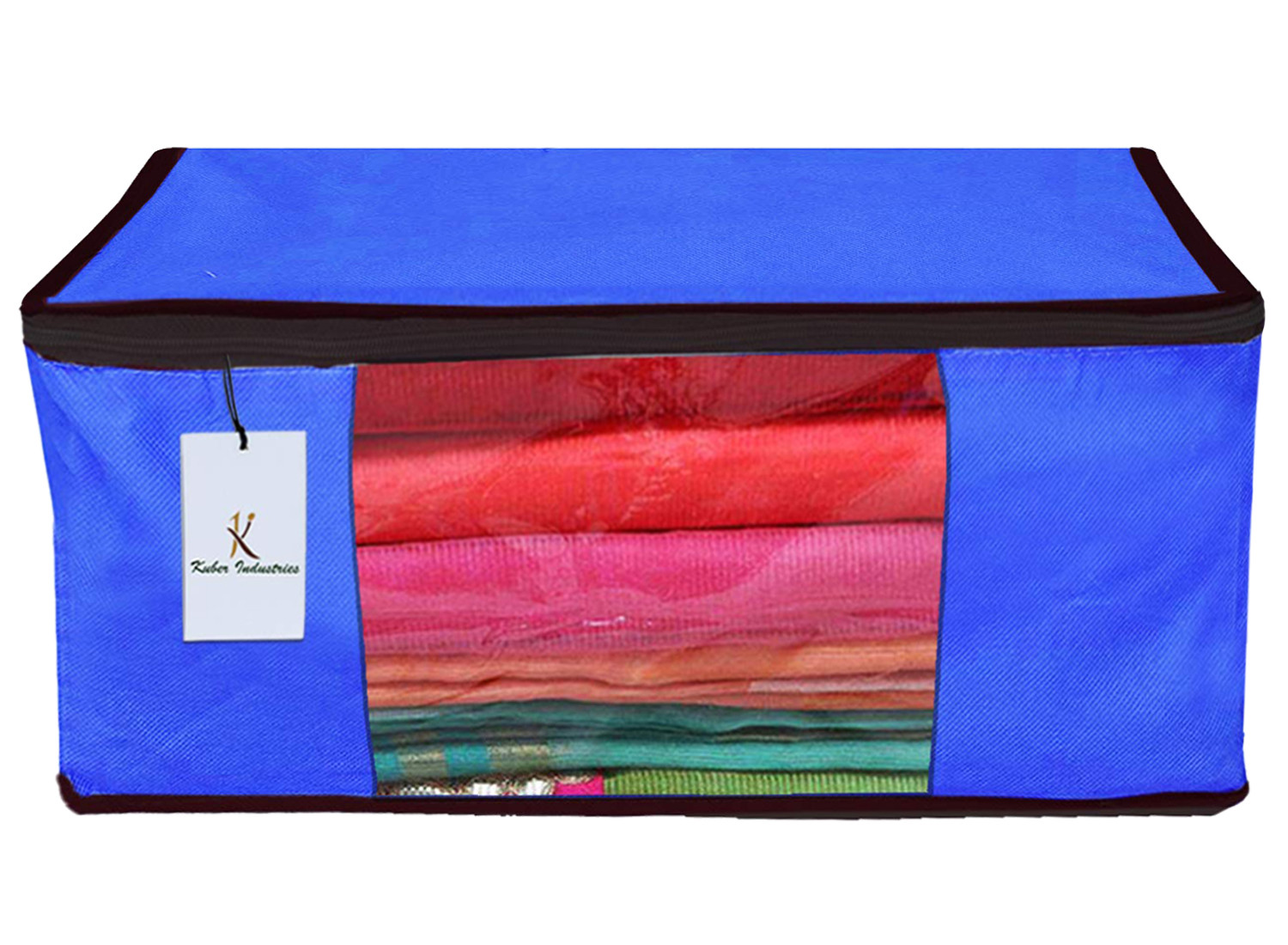 Kuber Industries Non Woven Saree Cover And Underbed Storage Bag, Cloth Organizer For Storage, Blanket Cover Combo Set (Royal Blue) -CTKTC38487