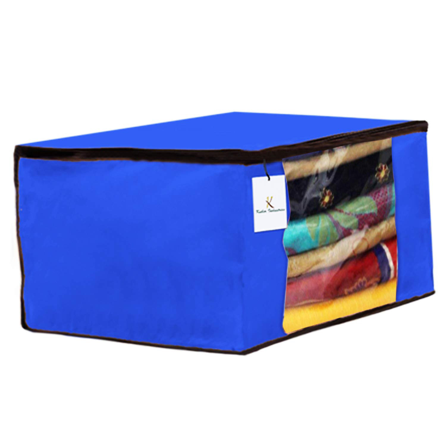 Kuber Industries Non Woven Saree Cover And Underbed Storage Bag, Cloth Organizer For Storage, Blanket Cover Combo Set (Royal Blue) -CTKTC38487