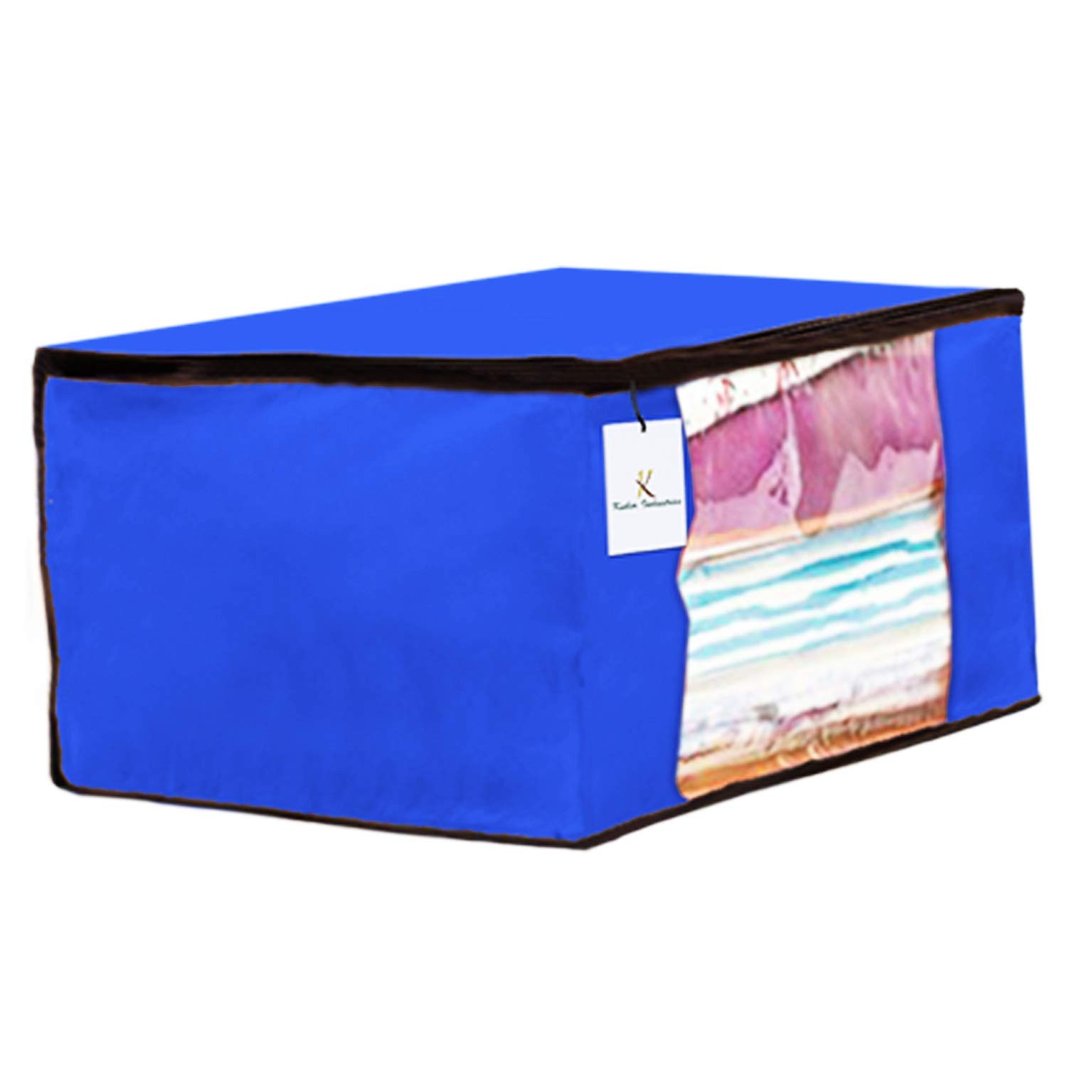 Kuber Industries Non Woven Saree Cover And Underbed Storage Bag, Cloth Organizer For Storage, Blanket Cover Combo Set (Royal Blue) -CTKTC38487