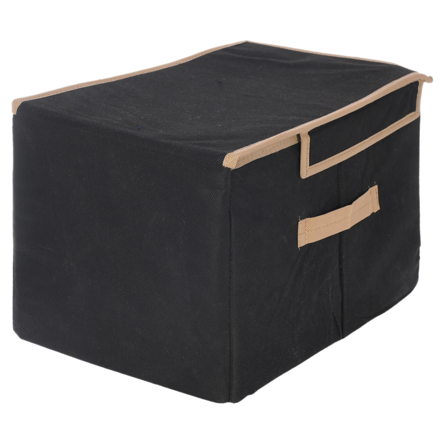 Kuber Industries Non-Woven Shirt Stacker With Handle & Lid (Black)