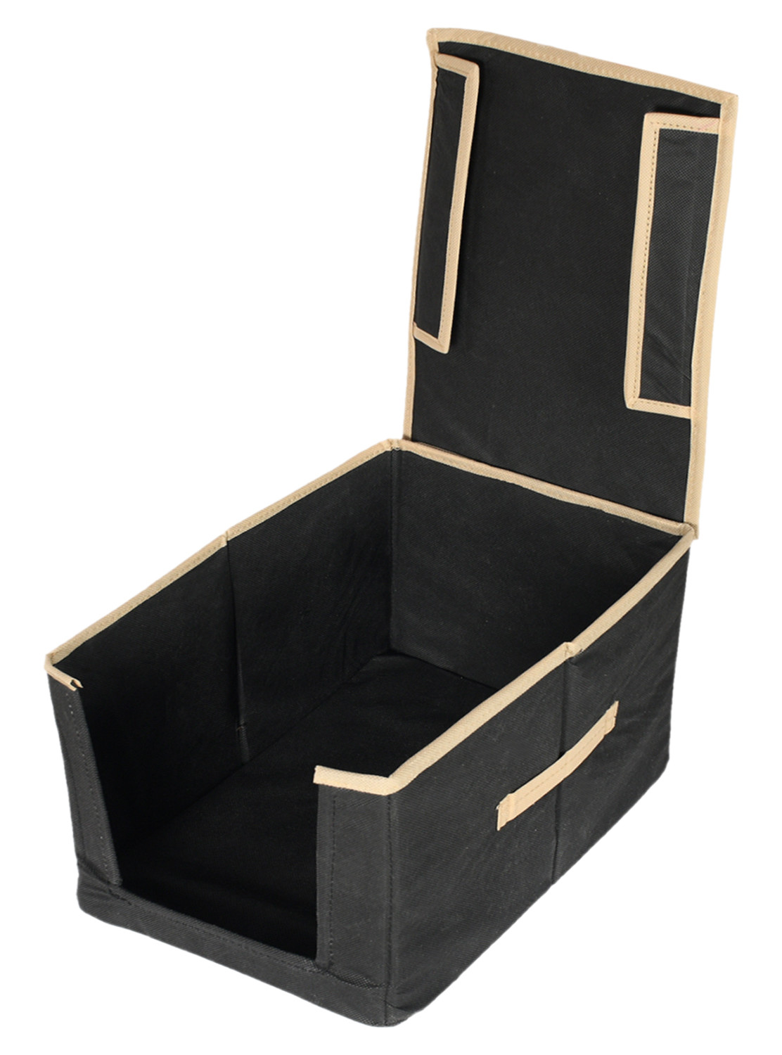 Kuber Industries Non-Woven Shirt Stacker With Handle & Lid (Black)