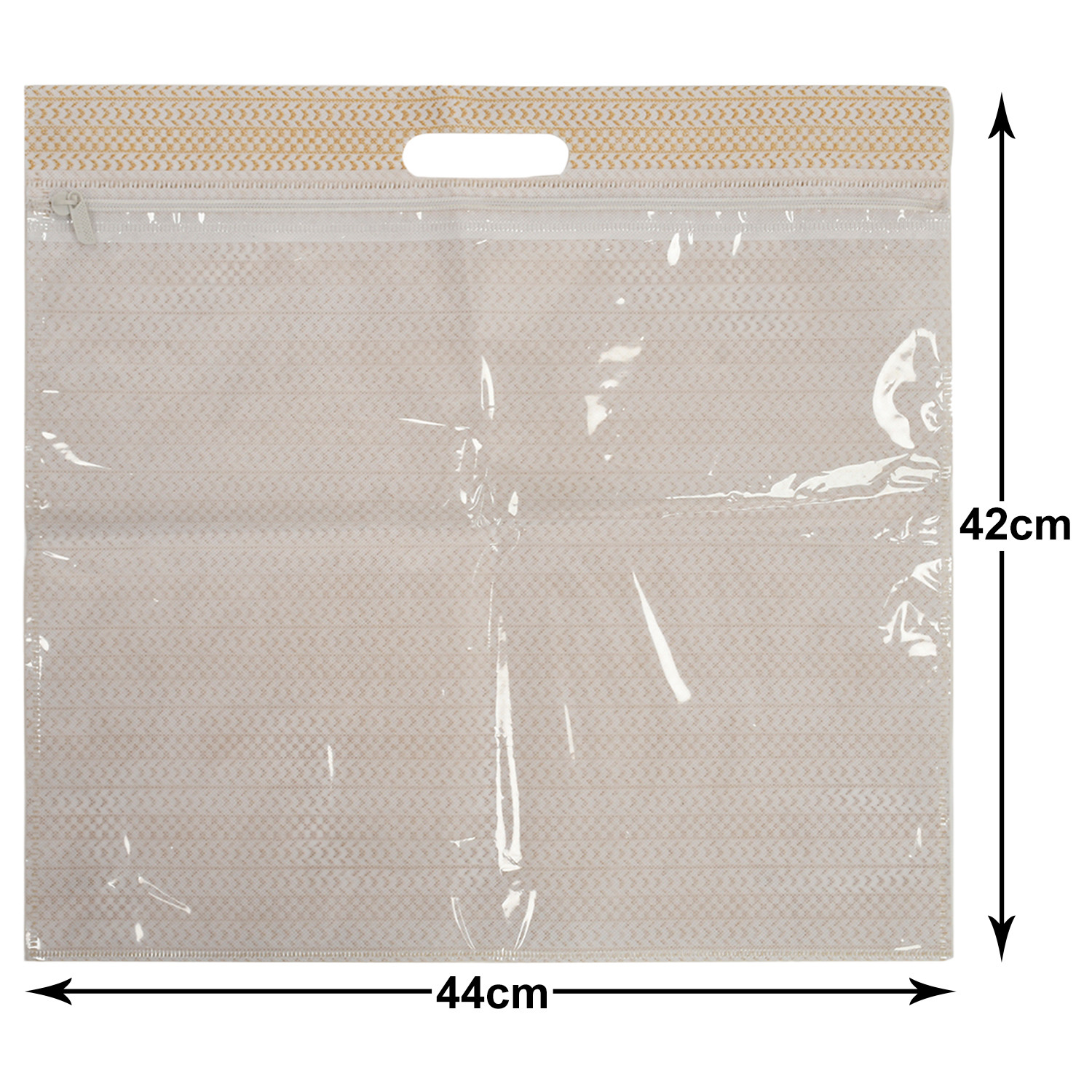 Kuber Industries Non-Woven Single Saree Covers With Transparent Window With Handle Pack of 18 (Purple & Brown)