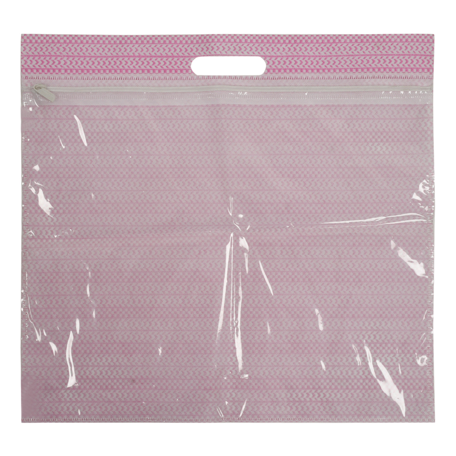 Kuber Industries Non-Woven Single Saree Covers With Transparent Window With Handle Pack of 24 (Purple & Pink & Brown)