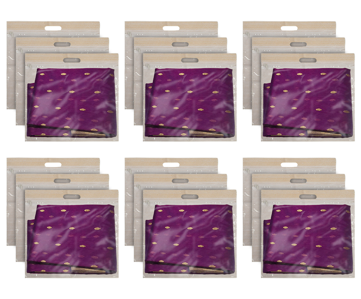 Kuber Industries Non-Woven Single Saree Covers With Transparent Window With Handle(Brown)