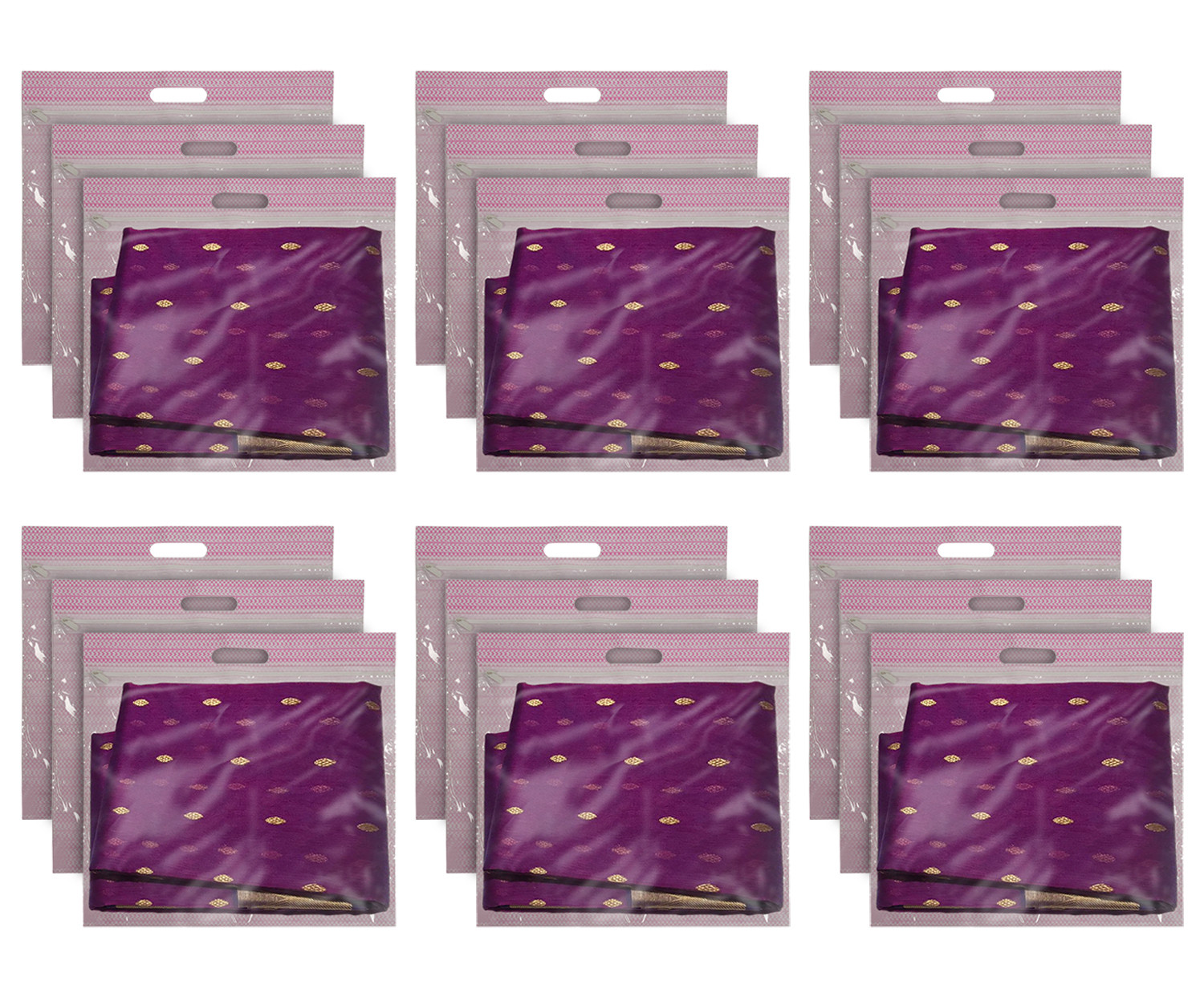 Kuber Industries Non-Woven Single Saree Covers With Transparent Window With Handle(Pink)