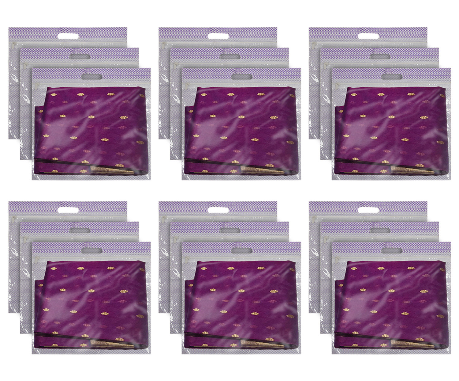 Kuber Industries Non-Woven Single Saree Covers With Transparent Window With Handle(Purple)