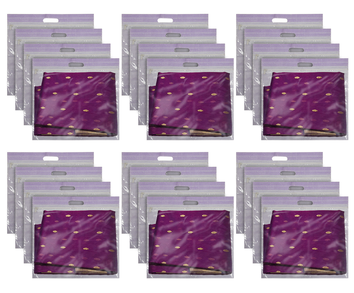 Kuber Industries Non-Woven Single Saree Covers With Transparent Window With Handle(Purple)