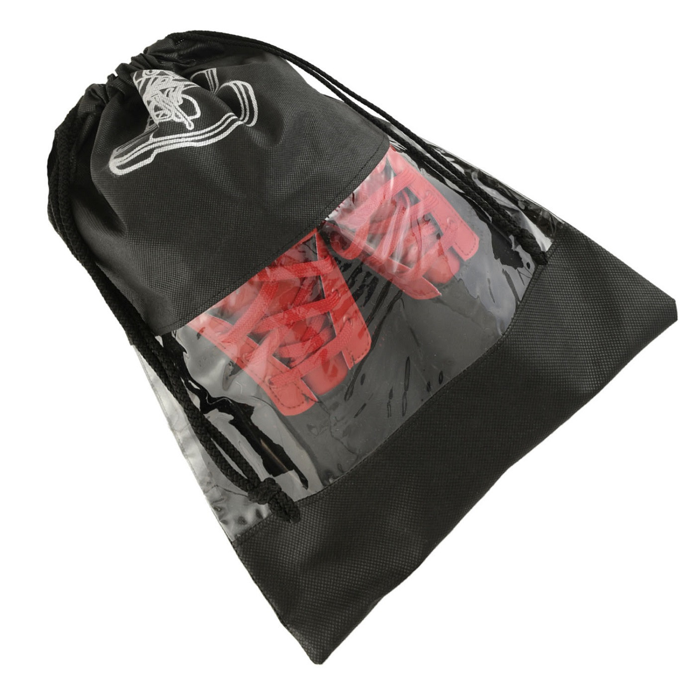 Kuber Industries Non Woven Travel Shoe Organizer Space Saving Fabric Storage Bags Organizer (Grey & Black)-KUBMART948