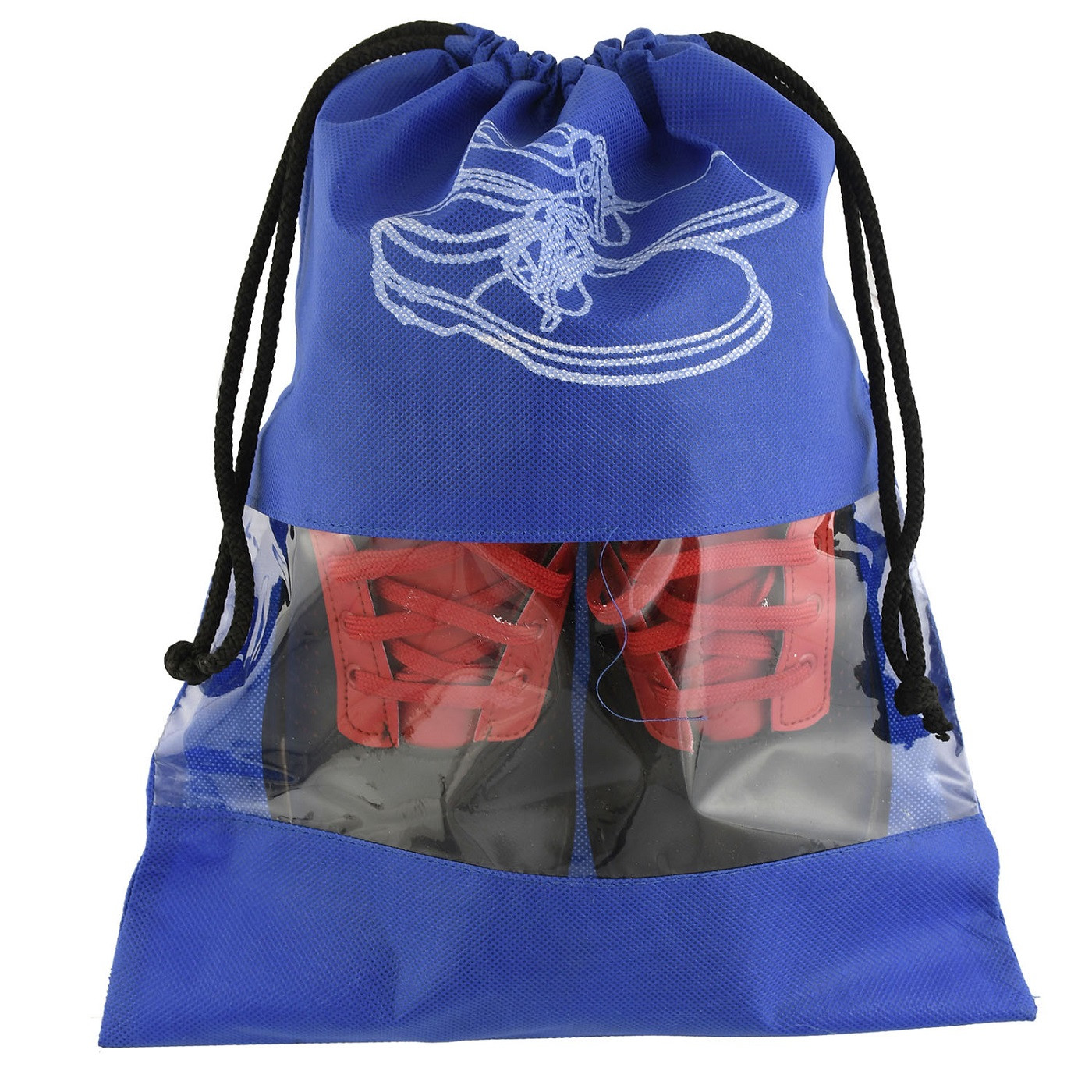 Kuber Industries Non Woven Travel Shoe Organizer Space Saving Fabric Storage Bags Organizer (Royal Blue & Black & Maroon)-KUBMART962