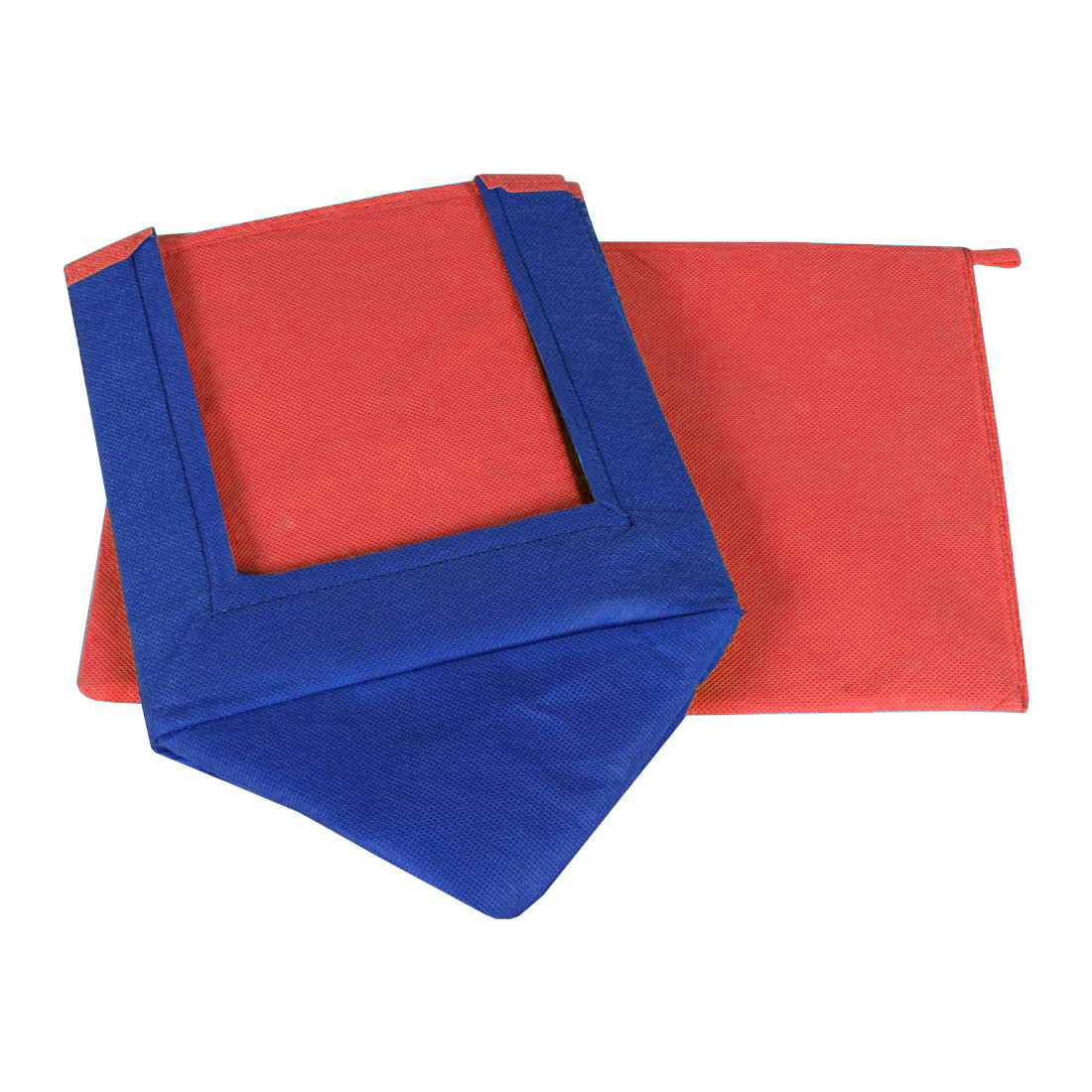 Kuber Industries Non Woven Wardrobe Cloths Organizer-Shirt Stacker Storage Box (Blue & Red)