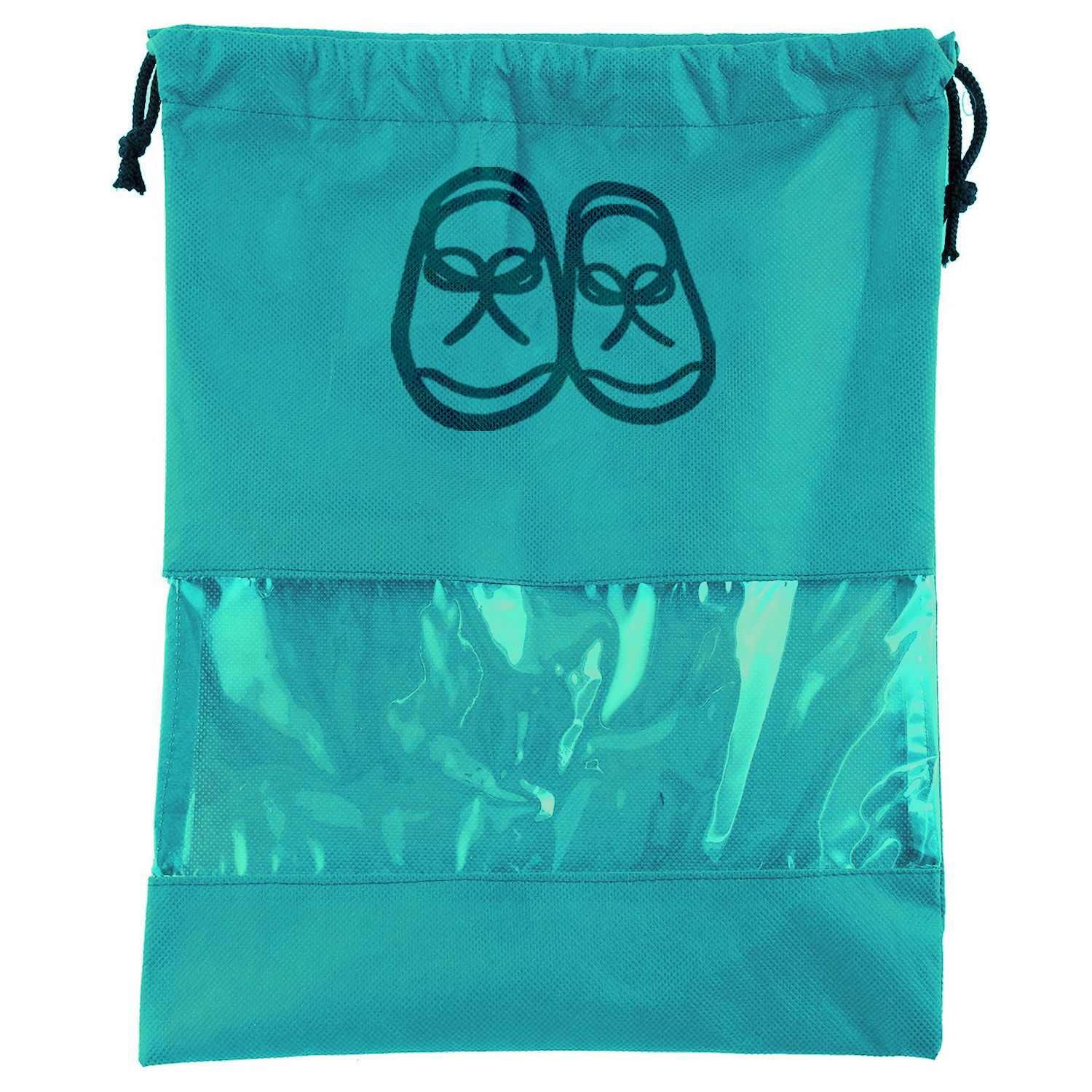 Kuber Industries Non Woven Waterproof & Portable Drawstring Shoe Cover With Transparent Window,(Blue)