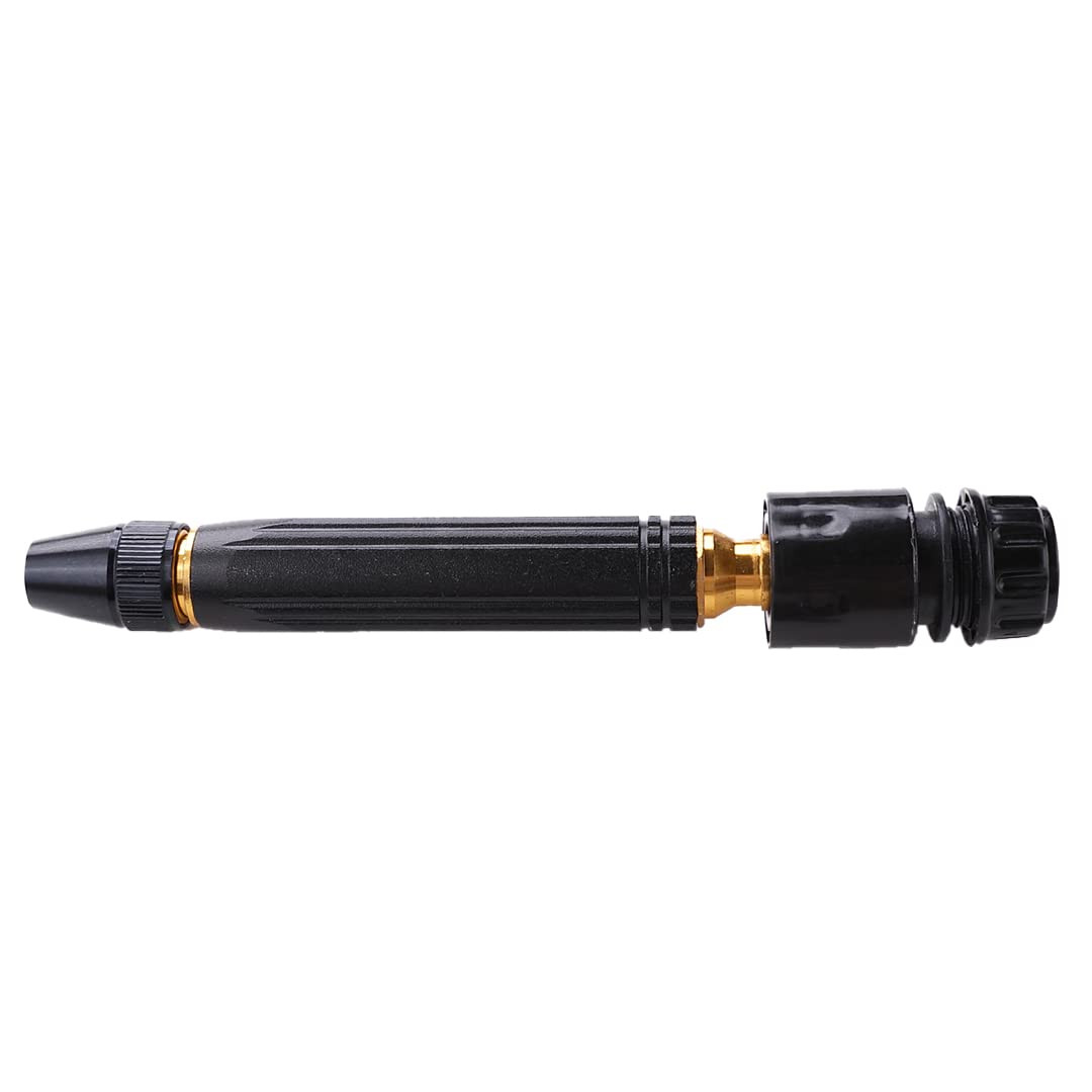Kuber Industries Nozzle For Water Pipe|Non-Slip|Comfortable Grip|Multiple Spray Modes|Brass Nozzle Water Spray Gun For Â½â€ Water Pipe|Ideal Pipe Nozzle For Car Wash,Gardening,& Other Uses|Black