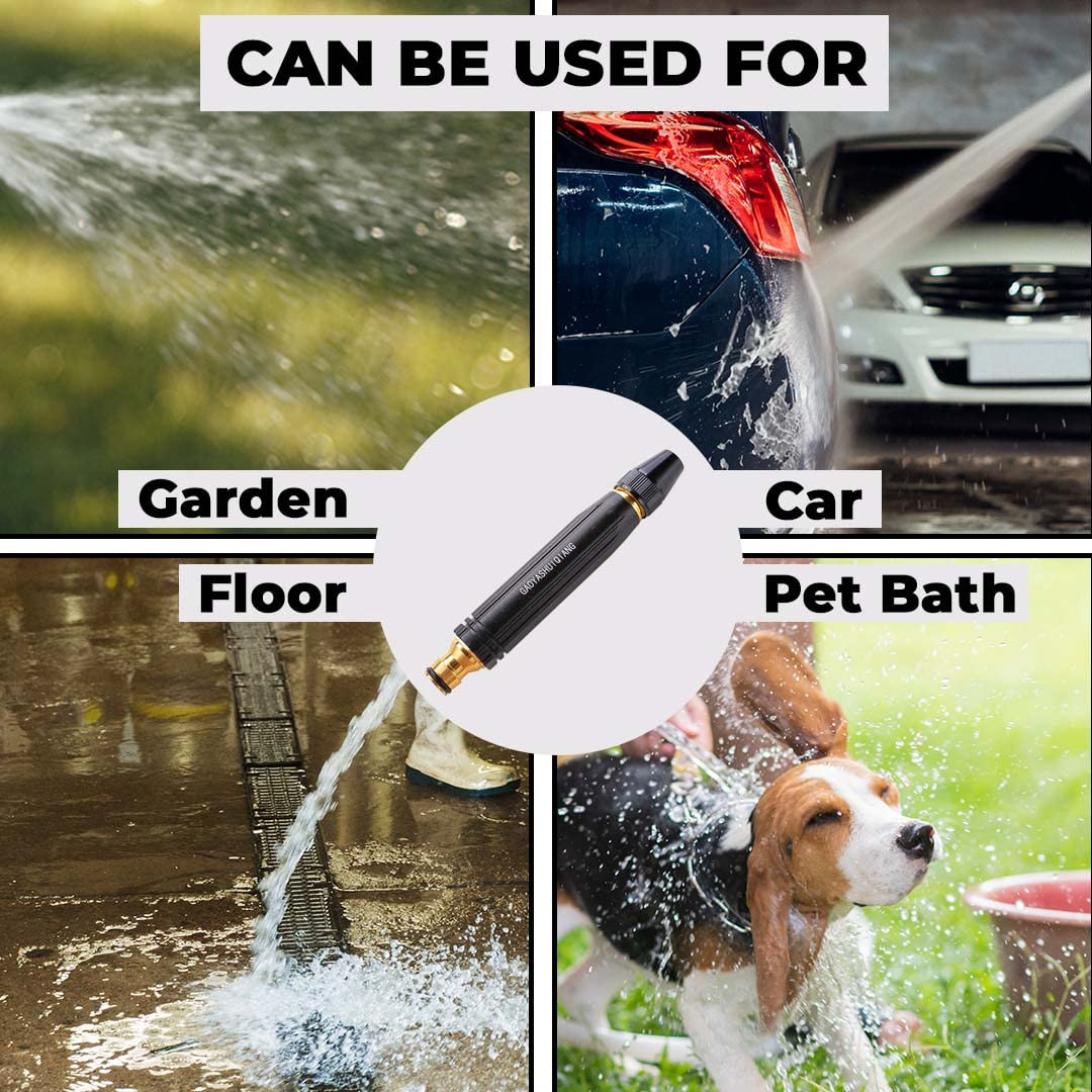 Kuber Industries Nozzle For Water Pipe|Non-Slip|Comfortable Grip|Multiple Spray Modes|Brass Nozzle Water Spray Gun For Â½â€ Water Pipe|Ideal Pipe Nozzle For Car Wash,Gardening,& Other Uses|Black