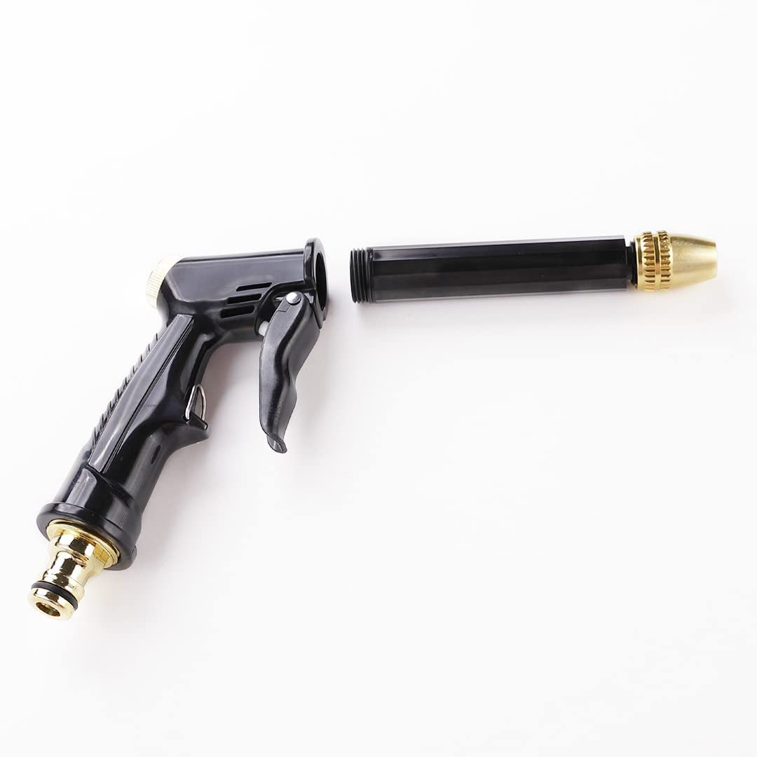 Kuber Industries Nozzle For Water Pipe|Non-Slip|Comfortable Grip|Multiple Spray Modes|Brass Nozzle Water Spray Gun For Â½â€ Water Pipe|Ideal Pipe Nozzle For Car Wash,Gardening,& Other Uses|Black