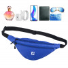 Nylon Waist Bag with Zip & Adjustable Strap | Fanny Pack for Hiking, Travel, Camping, Running and Sports| Hip Pouch and Chest Bags for Men & Women - (Blue)