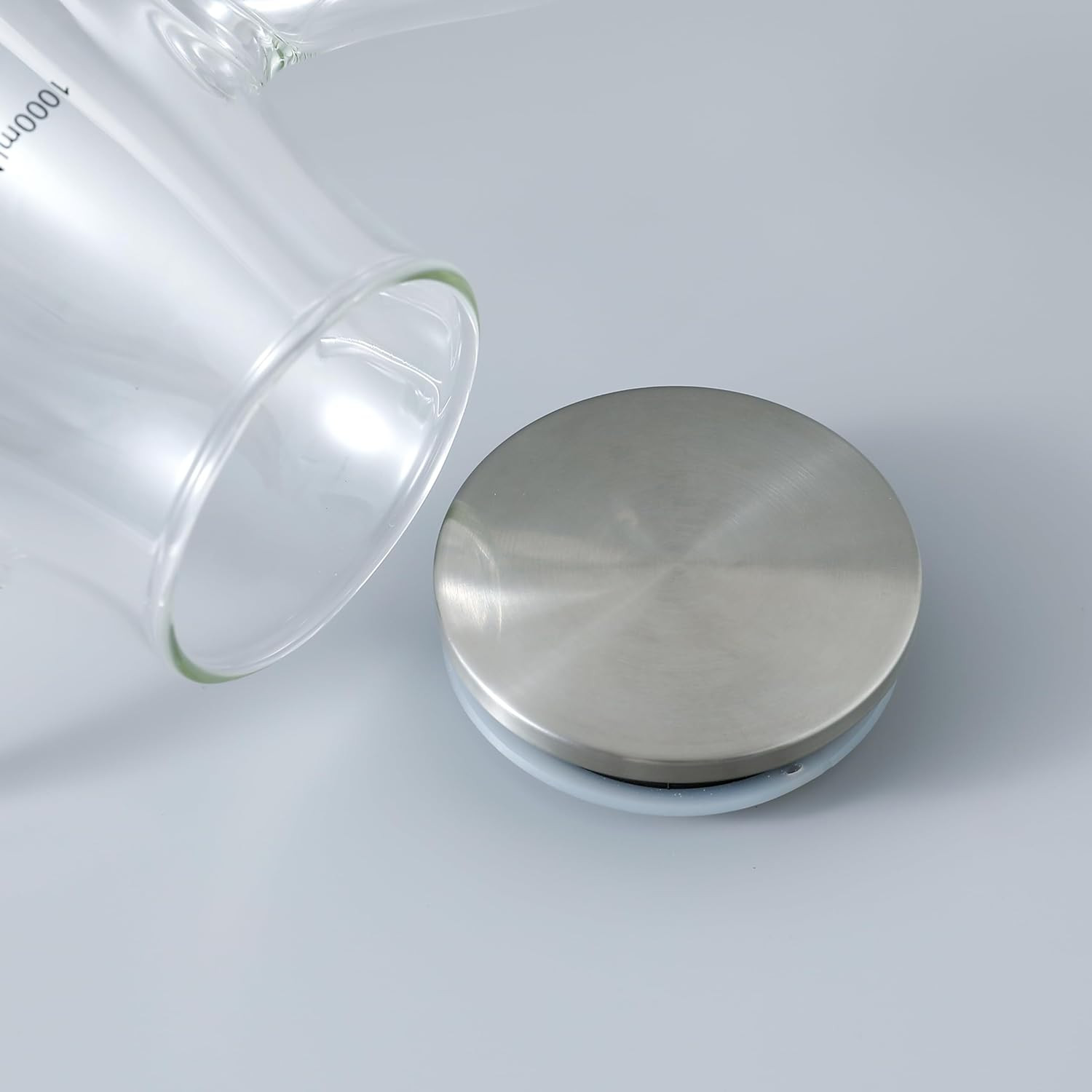 Kuber Industries Oil Dispenser | Borosilicate Oil containers for Kitchen | Oil Pourer | Glass Oil Dispenser Bottle with Cap and Handle | Oil Conatiner | 1000 ML | MRX-2307 | Transparent