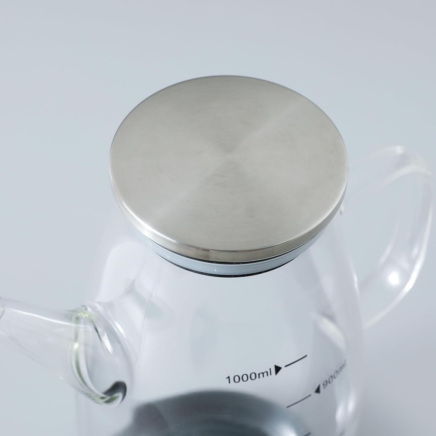Kuber Industries Oil Dispenser | Borosilicate Oil containers for Kitchen | Oil Pourer | Glass Oil Dispenser Bottle with Cap and Handle | Oil Conatiner | 1000 ML | MRX-2307 | Transparent