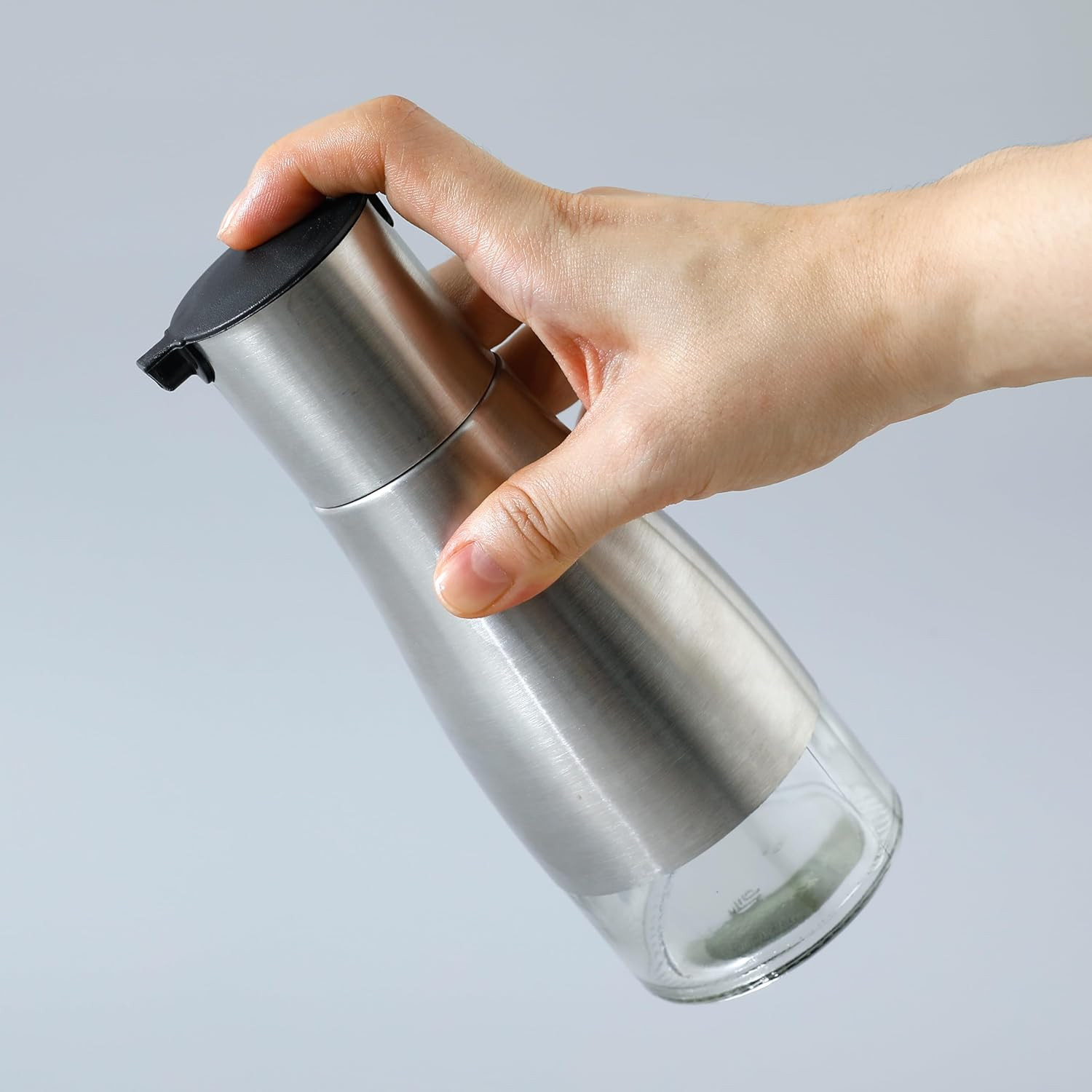 Kuber Industries Oil Dispenser | Oil Containers for Kitchen | Cooking Oil Dispenser | Air-Tight Oil Dispenser with Cap | Oil Pourer Dispenser | SD-230701 | 350 ML | Black
