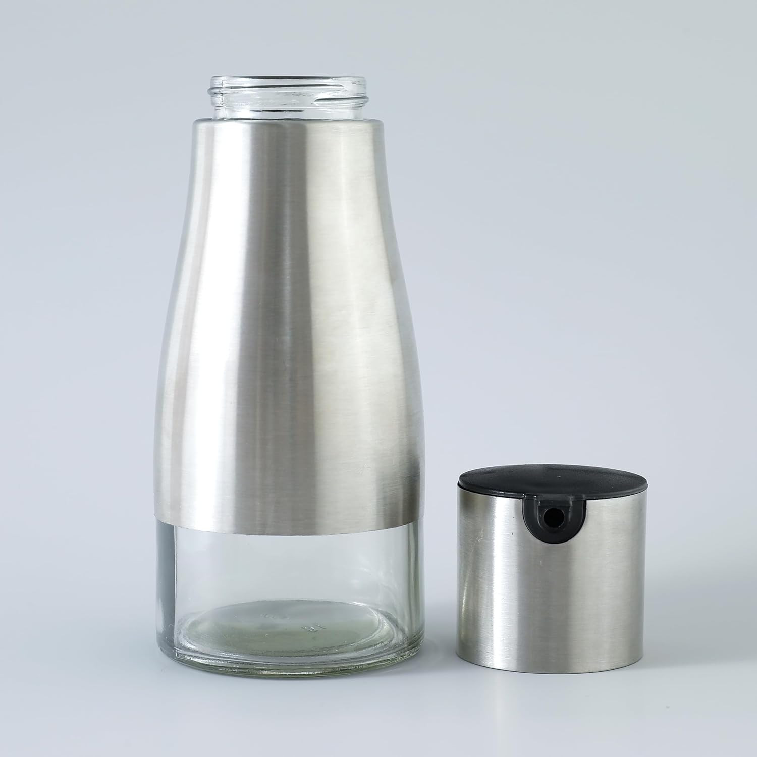 Kuber Industries Oil Dispenser | Oil Containers for Kitchen | Cooking Oil Dispenser | Air-Tight Oil Dispenser with Cap | Oil Pourer Dispenser | SD-230701 | 350 ML | Black