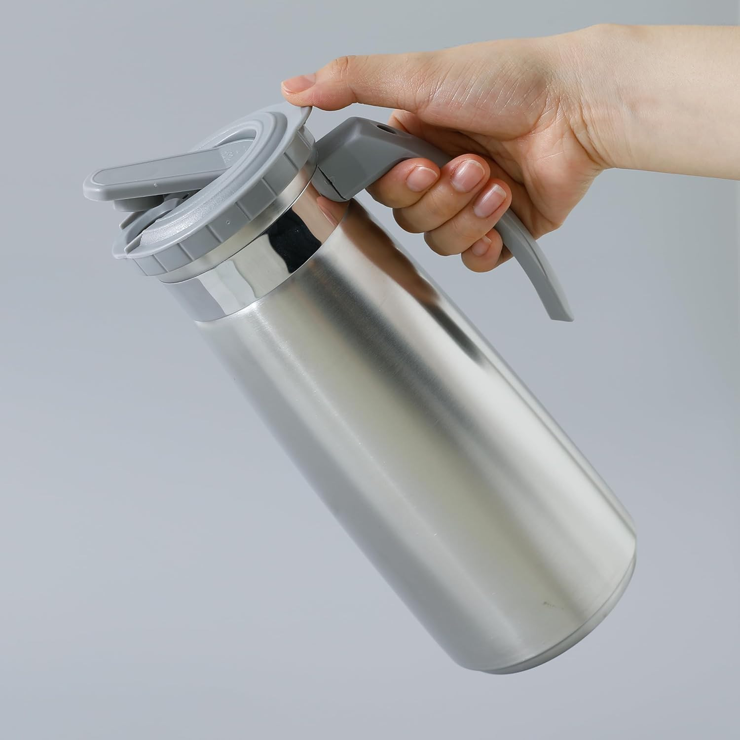 Kuber Industries Oil Dispenser | Oil Containers for Kitchen | Cooking Oil Dispenser | Air-Tight Oil Dispenser with Cap | Oil Pourer Dispenser | DR-230702 | 1300 ML | Gray