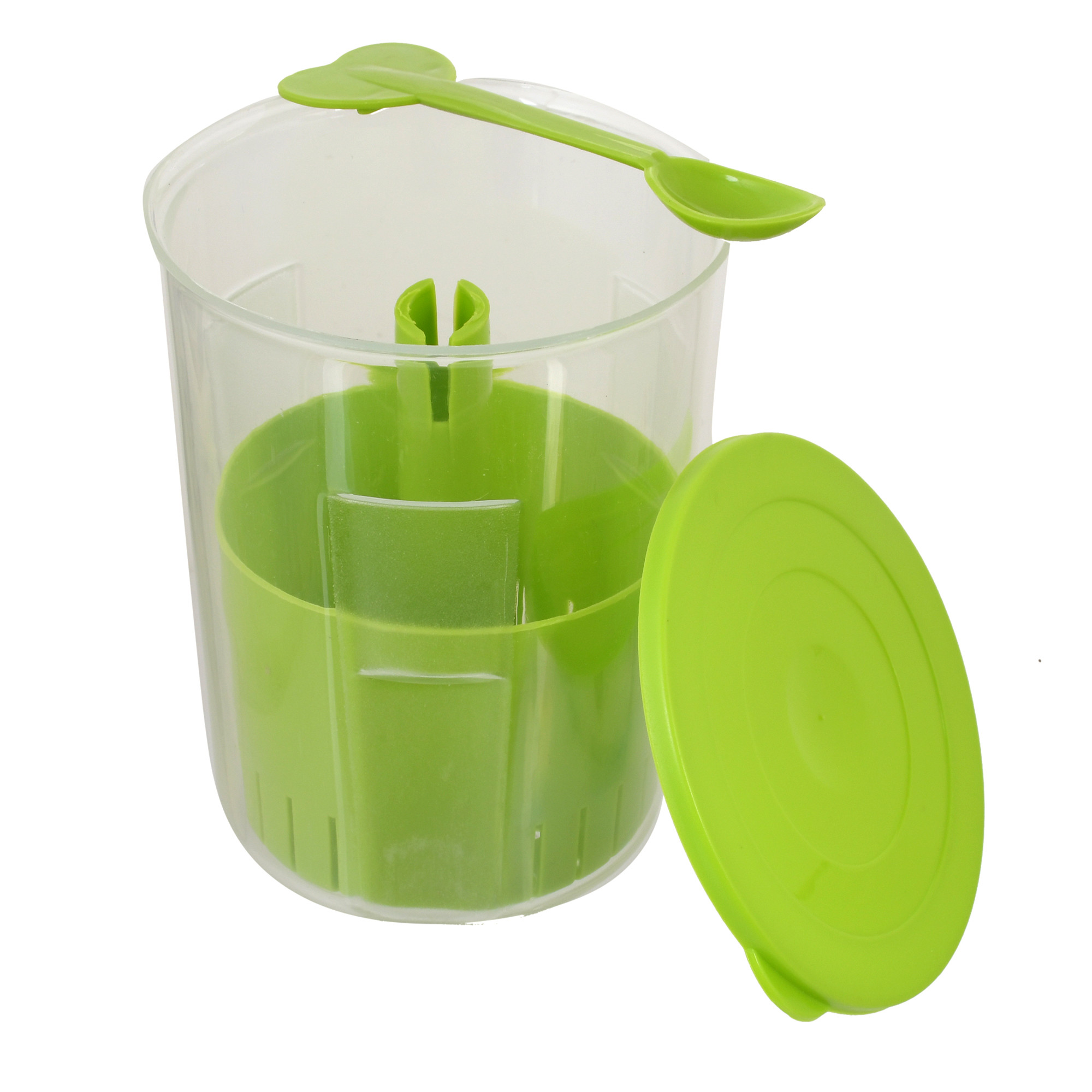 Kuber Industries Oil Less Unbreakable Plastic Pickle Container,Dinning Table Storage Container for Chutney,Pickles,Achar,Spices,Jam,Ketchup Kitchen Storage,Jars,1000 Ml (Green)
