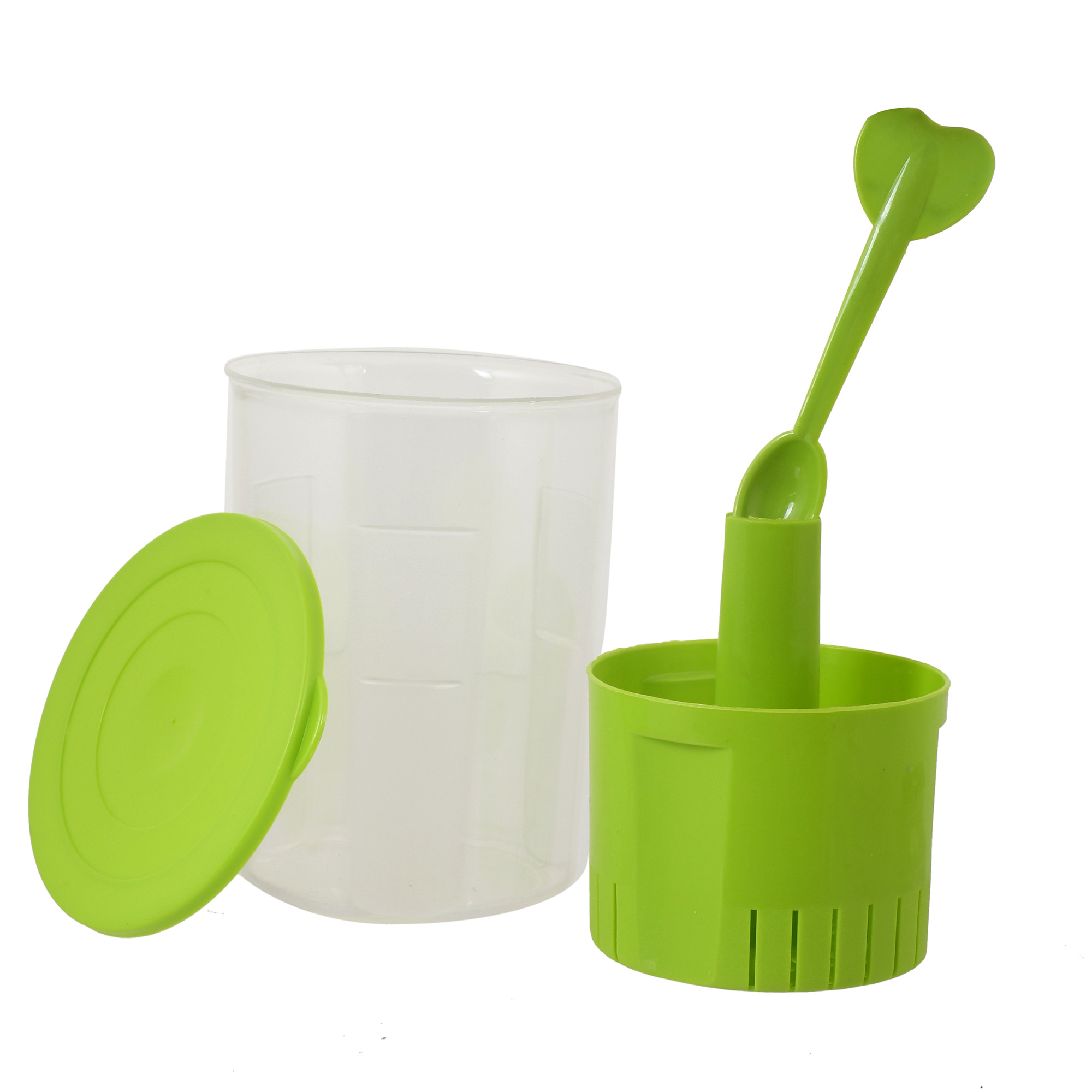 Kuber Industries Oil Less Unbreakable Plastic Pickle Container,Dinning Table Storage Container for Chutney,Pickles,Achar,Spices,Jam,Ketchup Kitchen Storage,Jars,1000 Ml (Green)