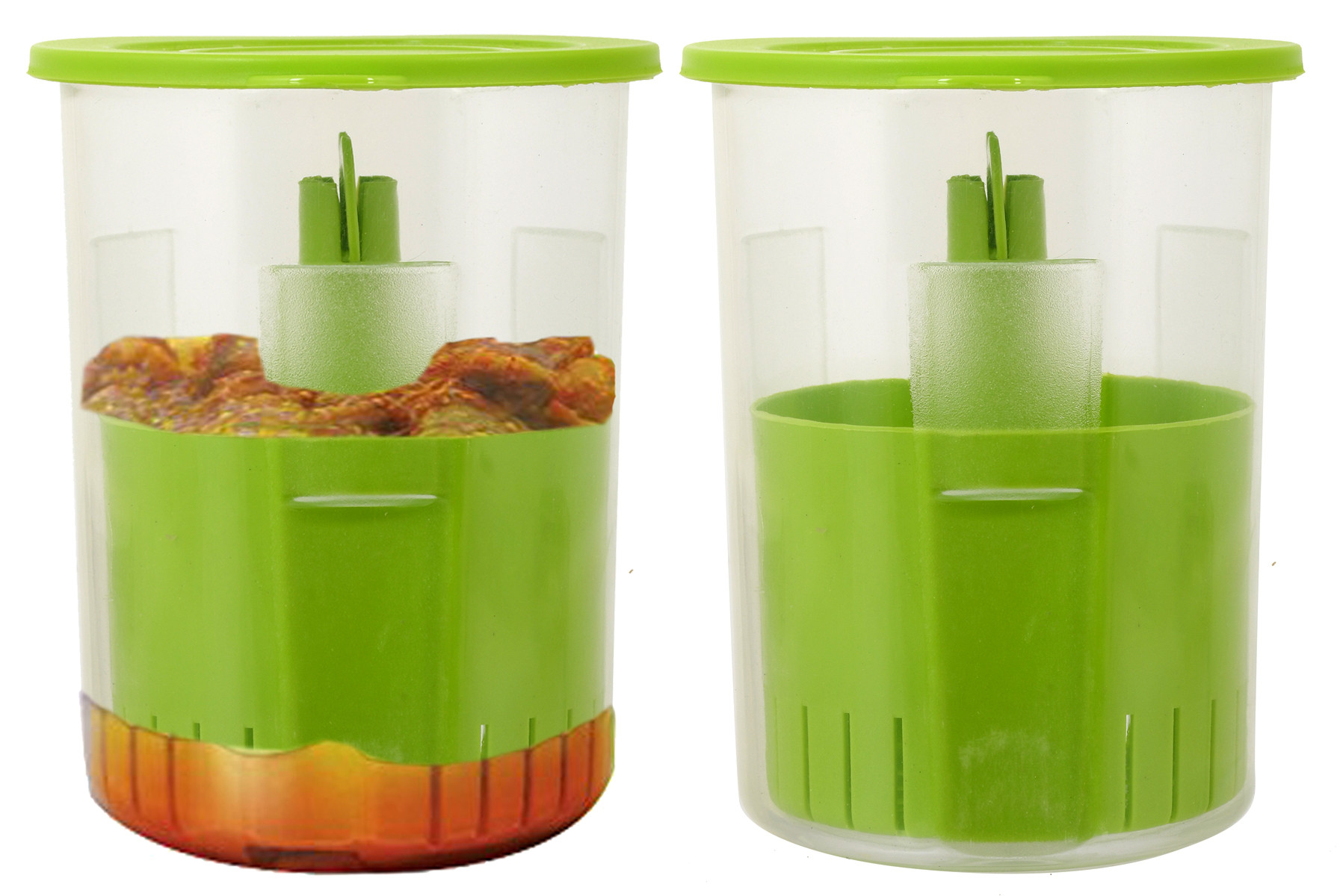 Kuber Industries Oil Less Unbreakable Plastic Pickle Container,Dinning Table Storage Container for Chutney,Pickles,Achar,Spices,Jam,Ketchup Kitchen Storage,Jars,1000 Ml (Green)
