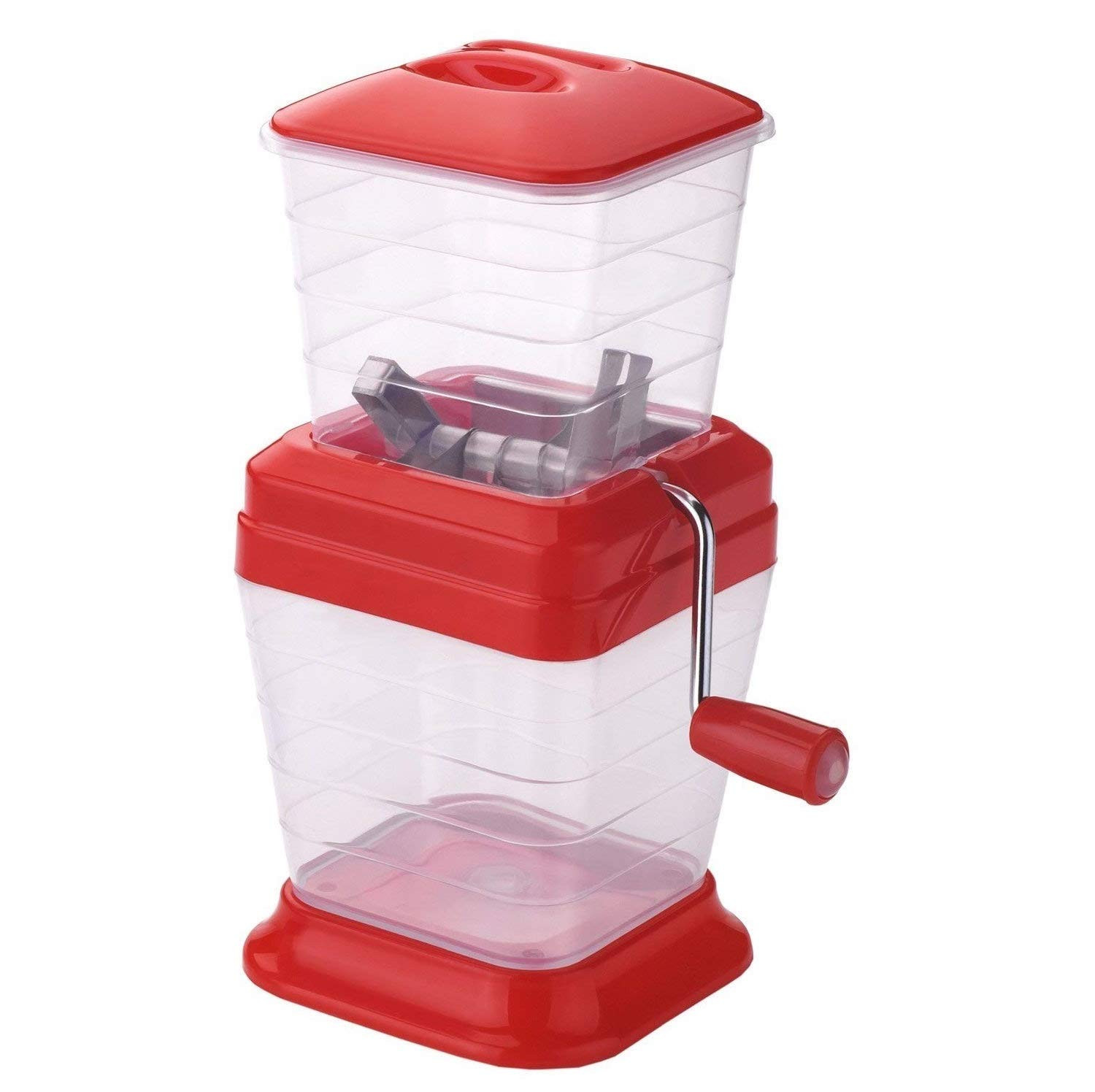 Kuber Industries Onion Cutter Chopper/Chilli Cutter/Vegetable Cutter/Mirchi Cutter/Nut Cutter/Dry Fruit Cutter With Lid (Red)