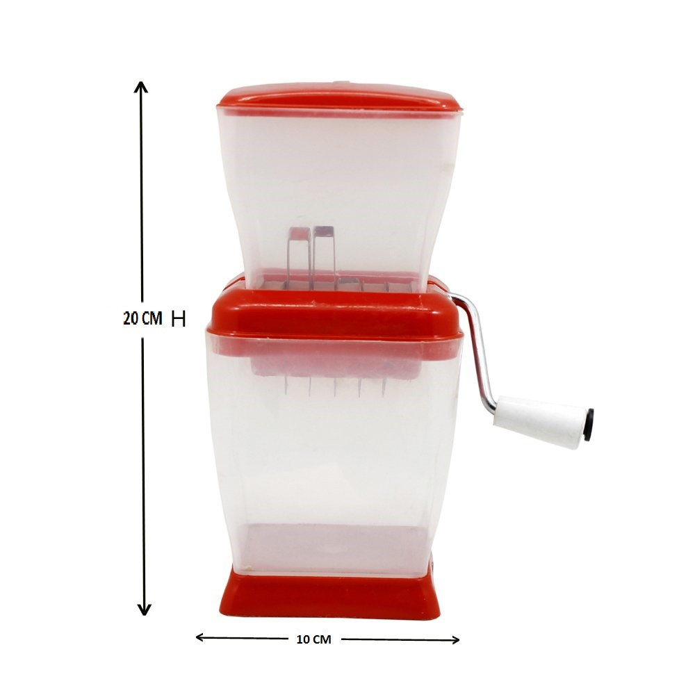 Kuber Industries Onion Cutter Chopper/Chilli Cutter/Vegetable Cutter/Mirchi Cutter/Nut Cutter/Dry Fruit Cutter With Lid (Red)