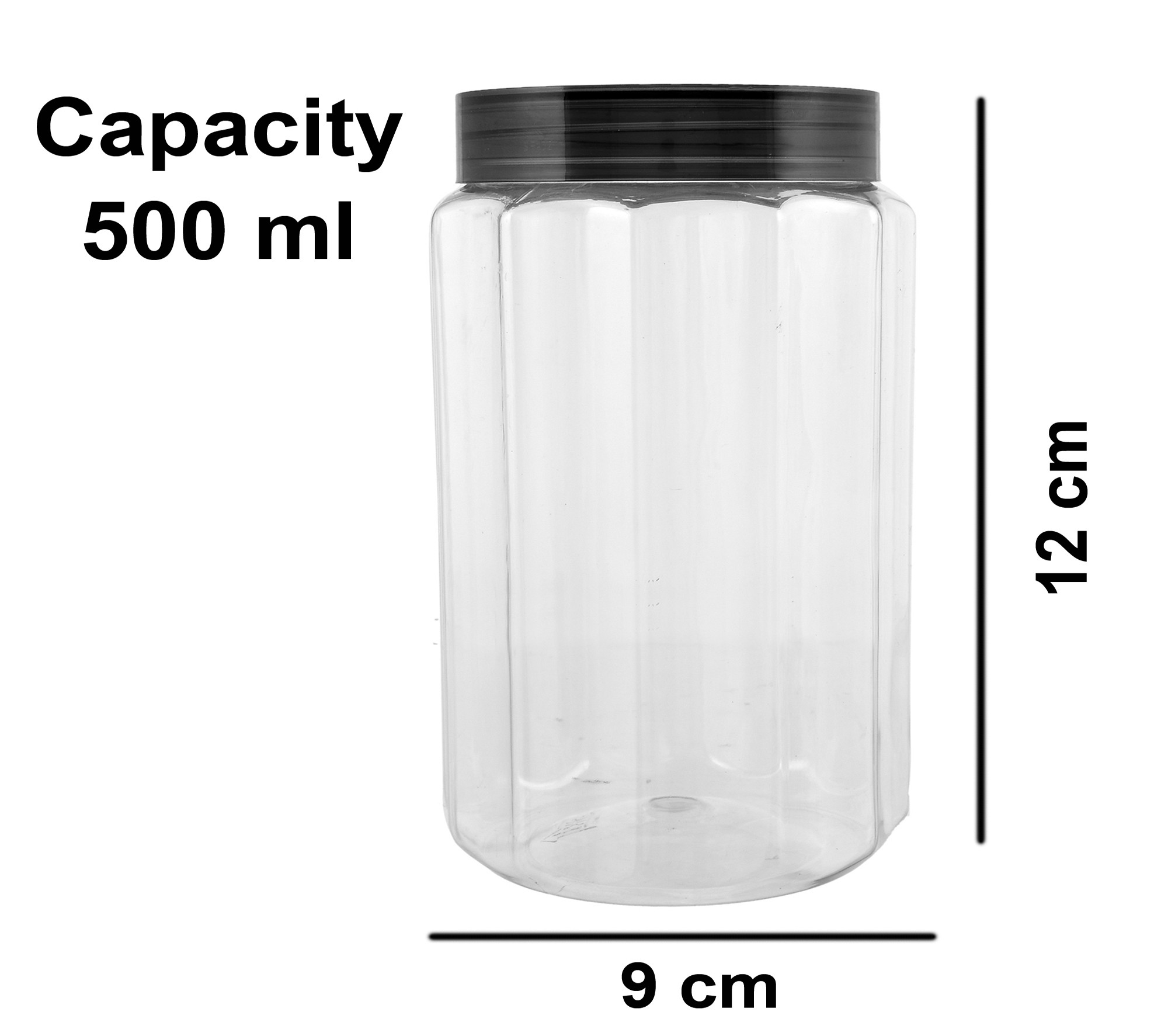 Kuber Industries Opal Airtight Food Storage Containers Kitchen Containers for Storage Set Plastic Storage Box for Kitchen Airtight Containers Storage Jar Set for Kitchen Storage (500 ml, Grey)