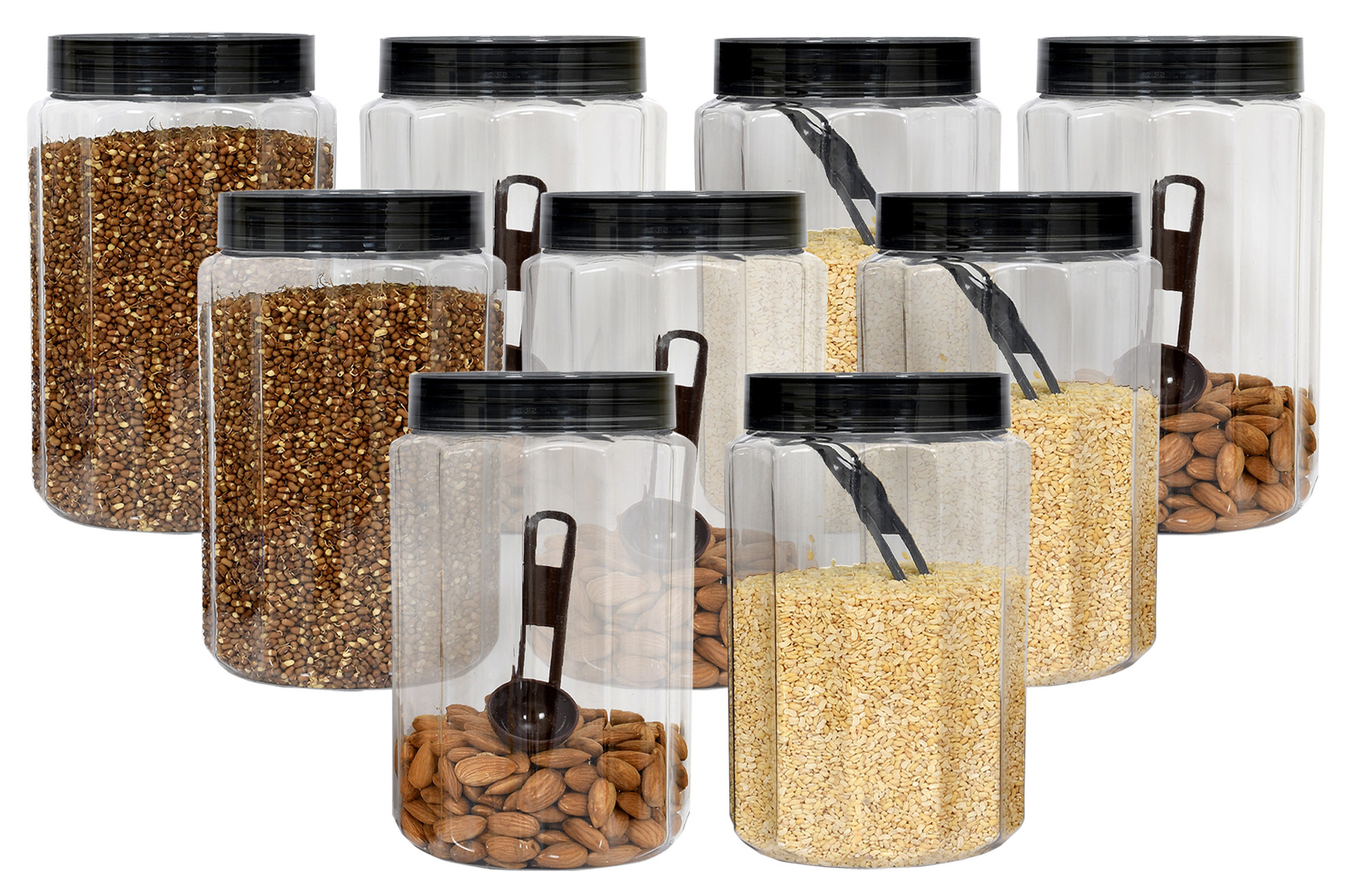 Kuber Industries Opal Airtight Food Storage Containers Kitchen Containers for Storage Set Plastic Storage Box for Kitchen Airtight Containers Storage Jar Set for Kitchen Storage (500 ml, Grey)
